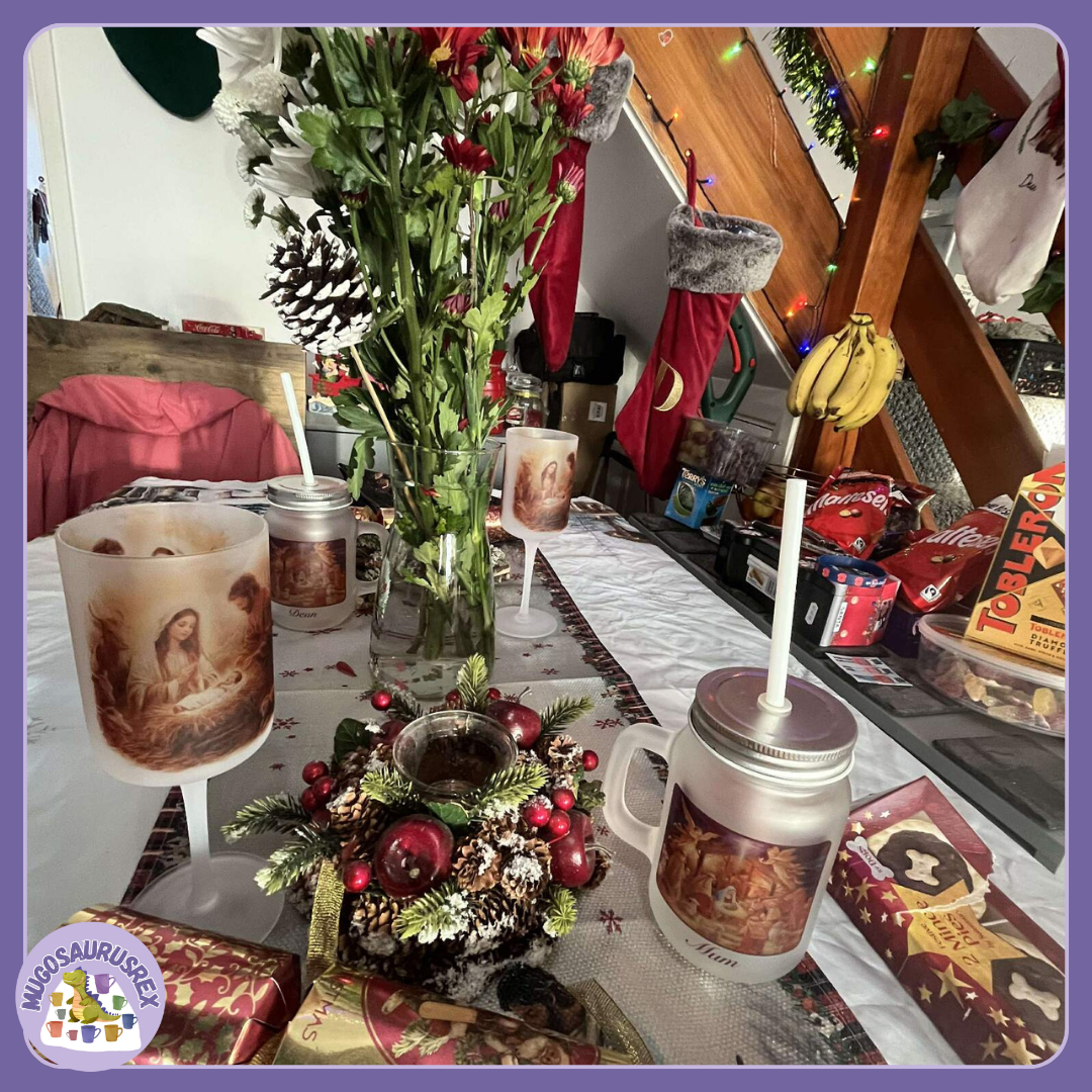 2 x Mason Glasses W/ Straws and 2 x Goblet Wine Glasses - Bespoke Designs