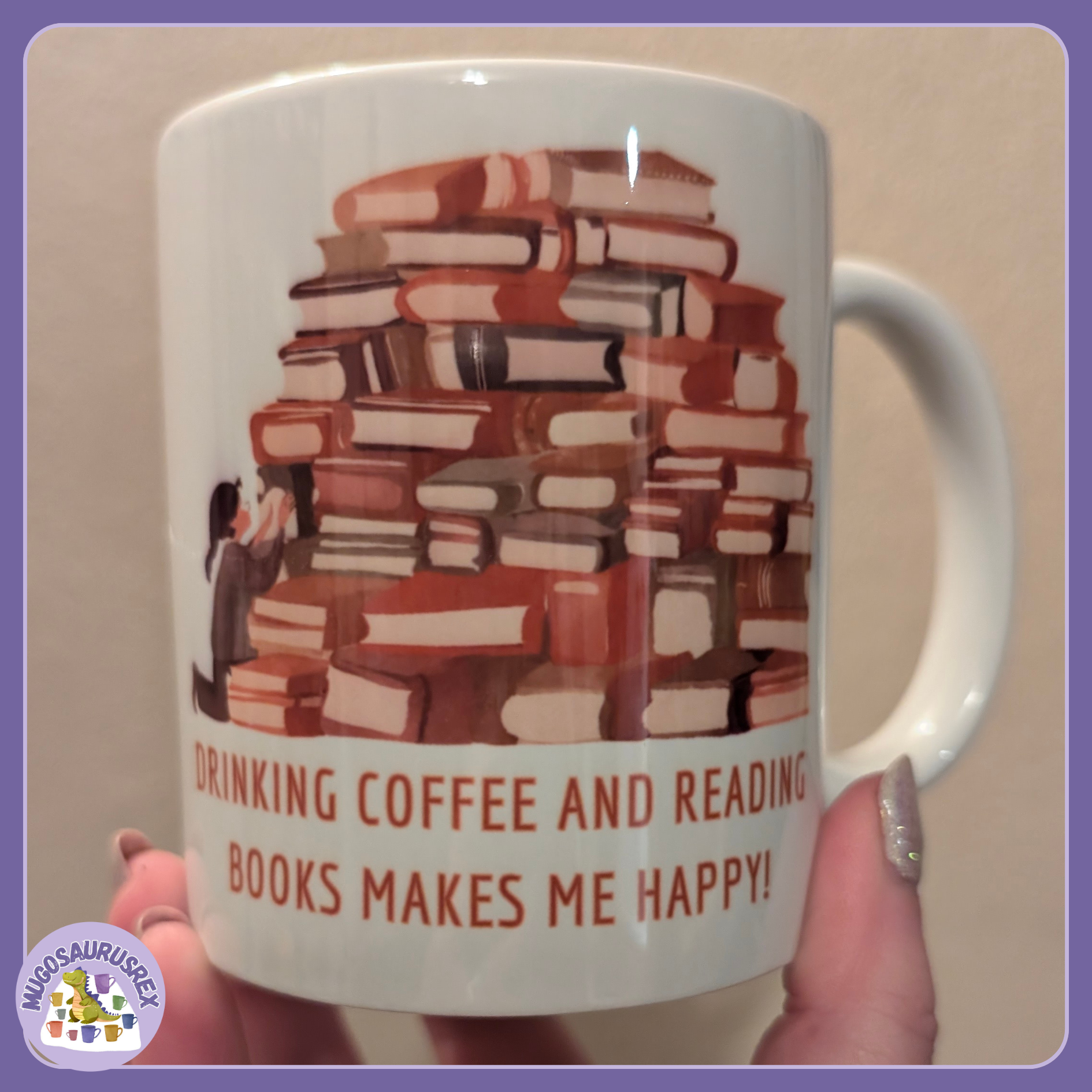 11oz Ceramic Mug - Coffee and Reading (Female)