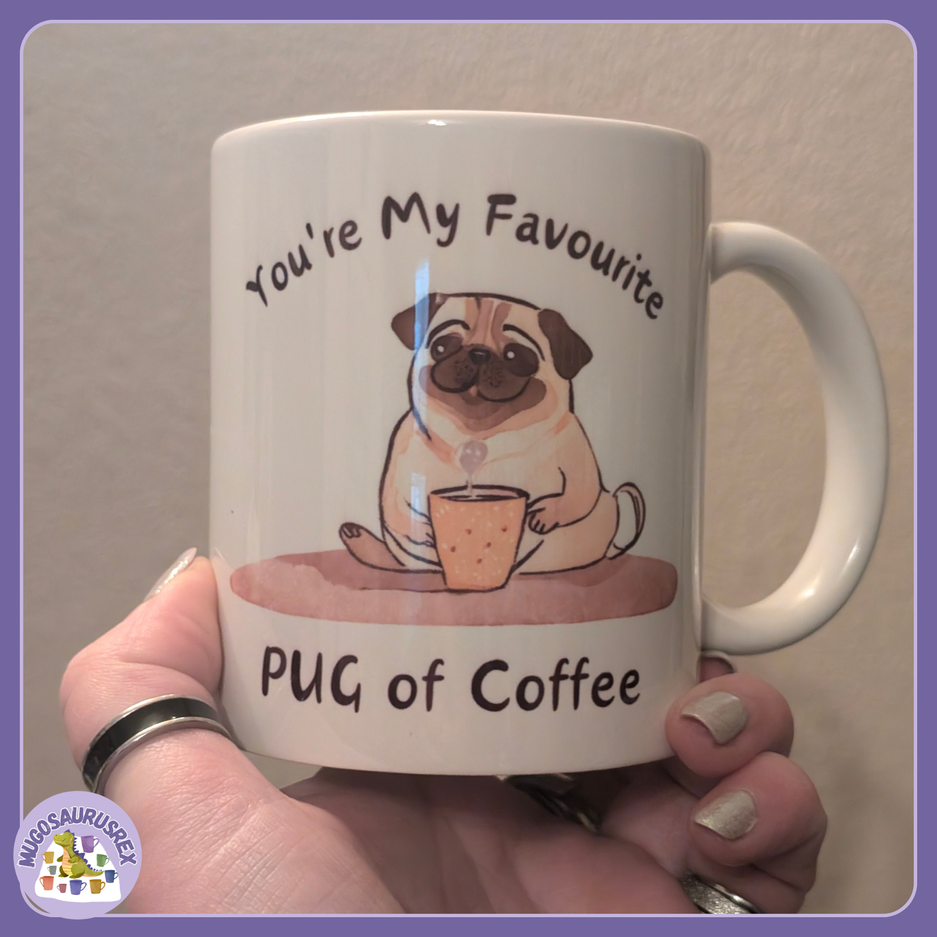 11oz Ceramic Mug - Pug of Coffee