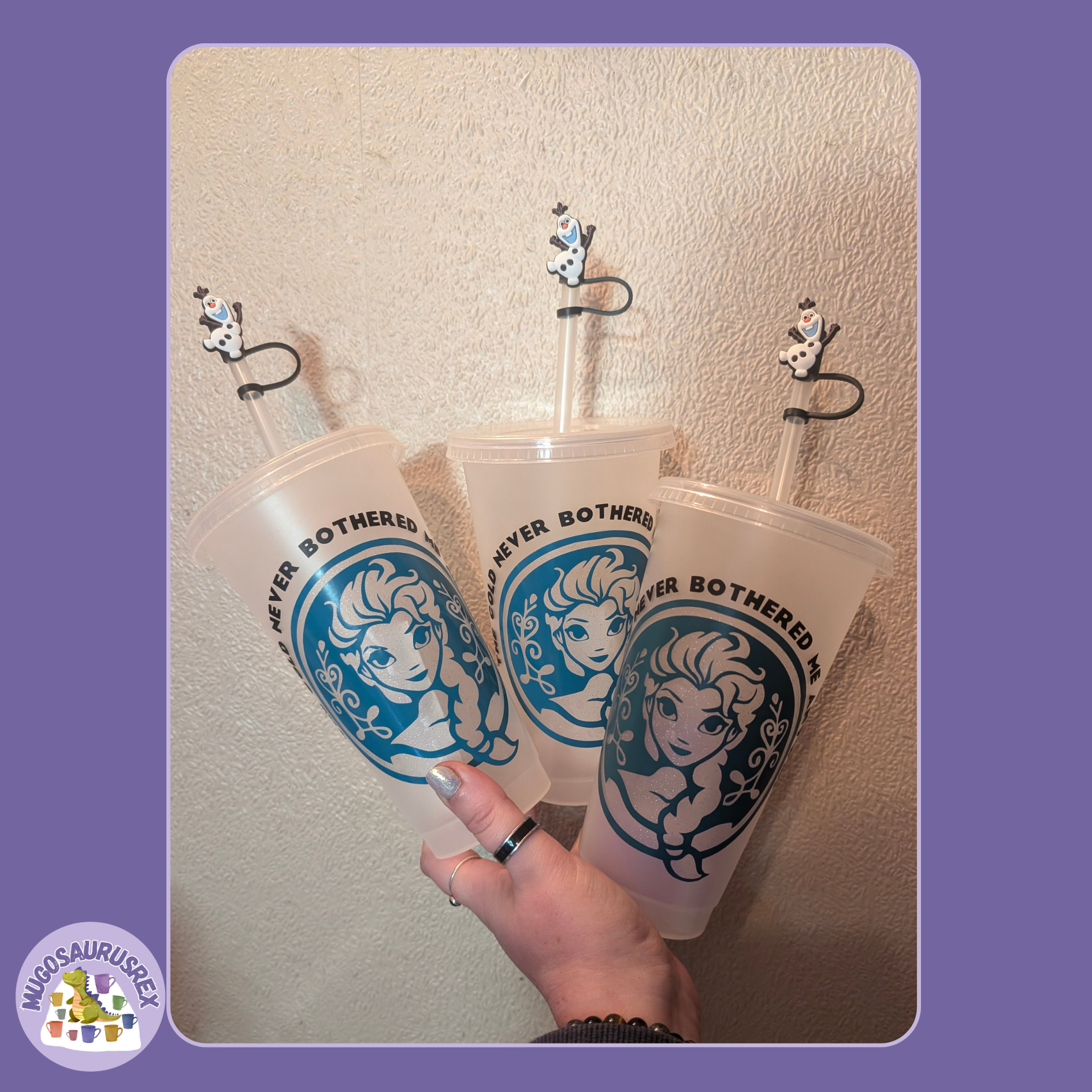 3 x Cold Cups and Straw Toppers - Bespoke Design