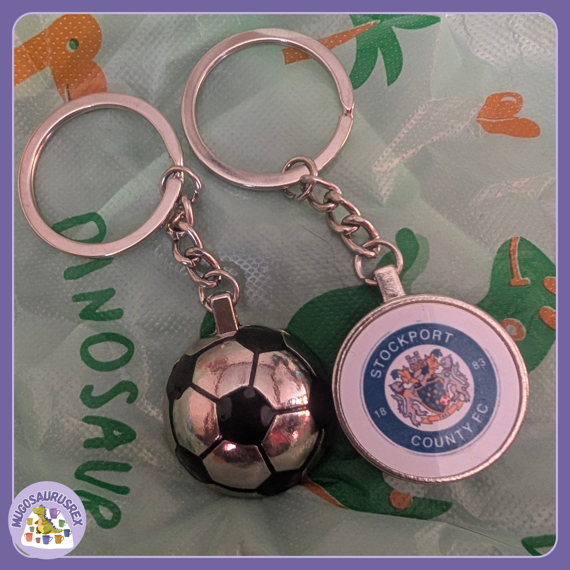 2 x Football Keyrings - Bespoke Designs