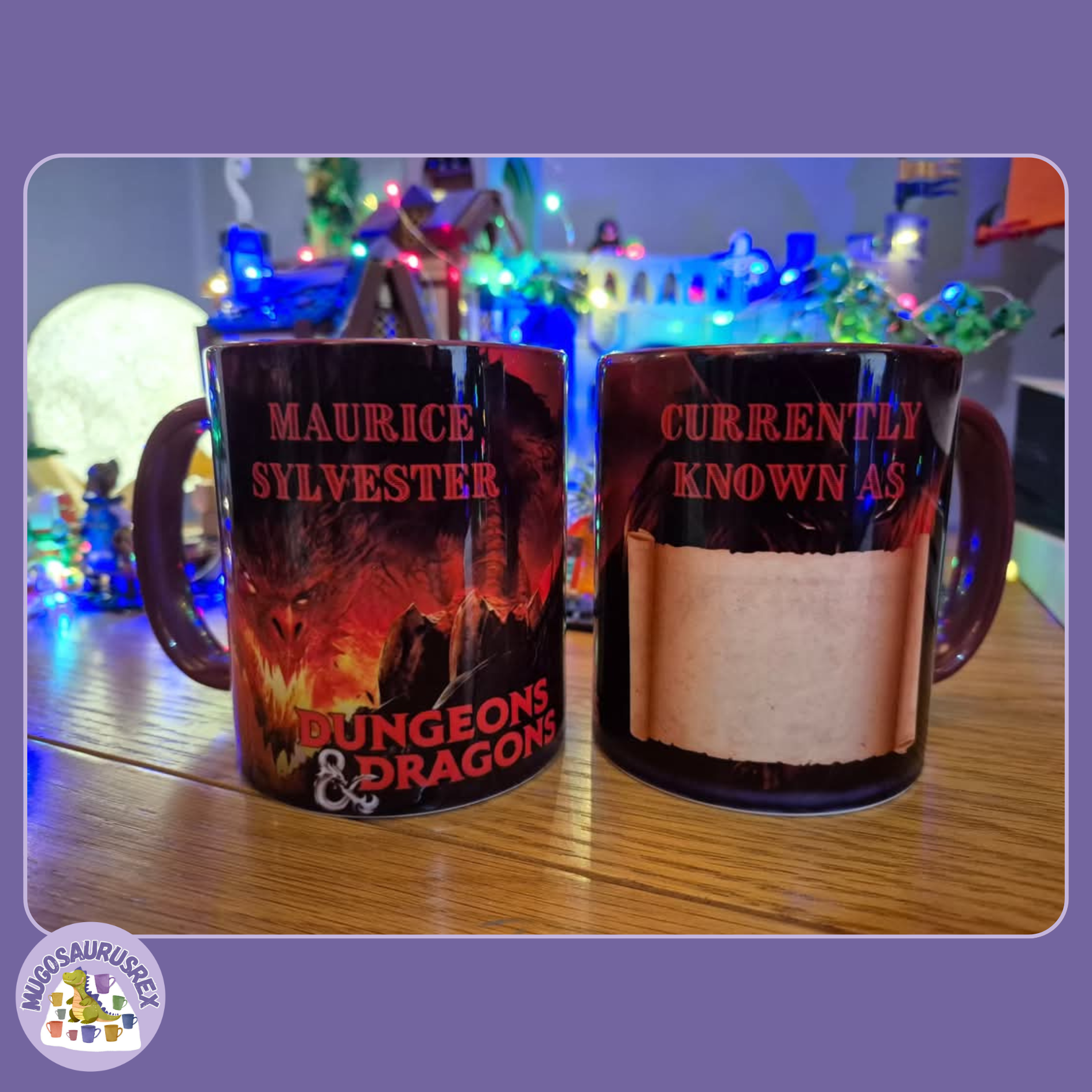 2 x 11oz Ceramic Mug W/ Coloured Handles - Bespoke Designs