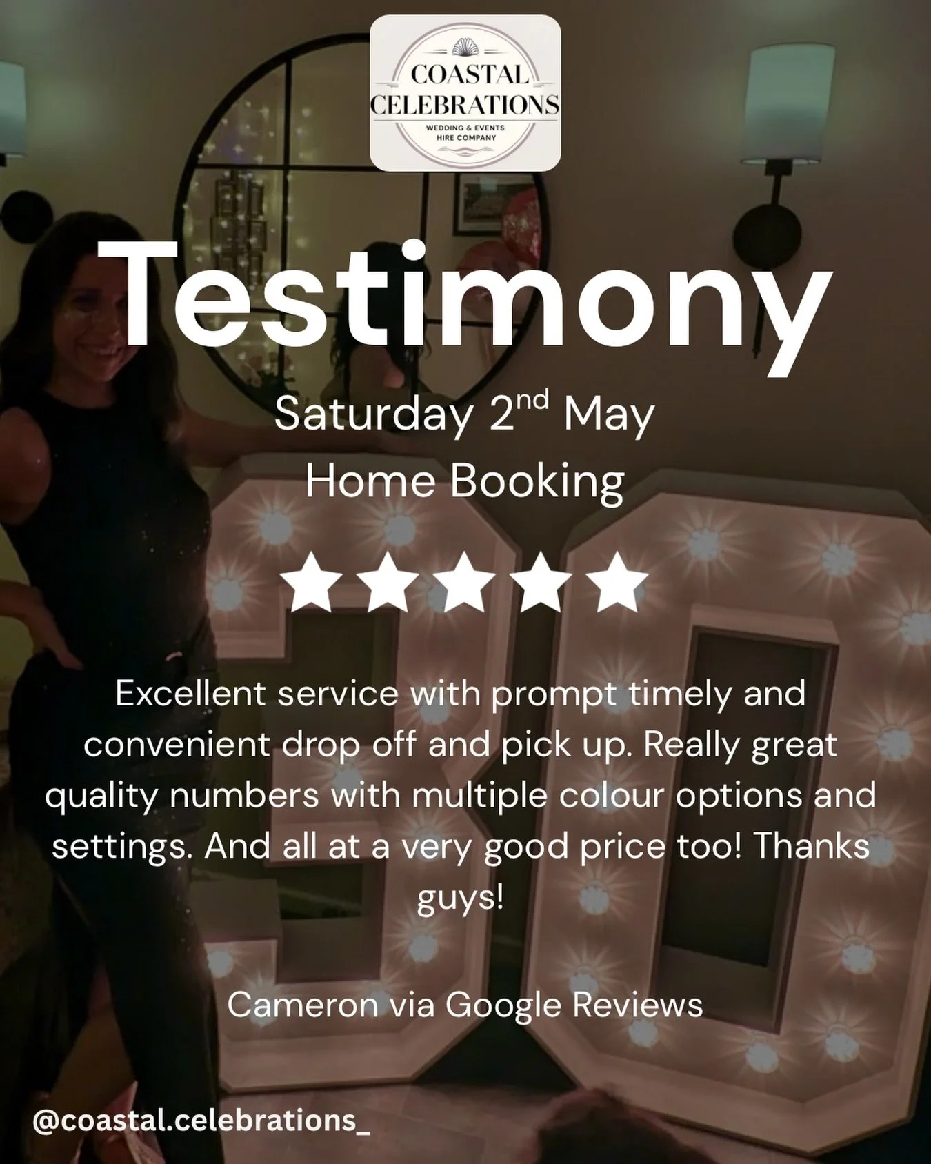 ⭐️⭐️⭐️⭐️⭐️

A huge thank you to Cameron for this fabulous 5-star review from his booking last weekend! 🥰

We absolutely love bringing your events to life &mdash; and hearing your wonderful feedback makes it even more special ✨