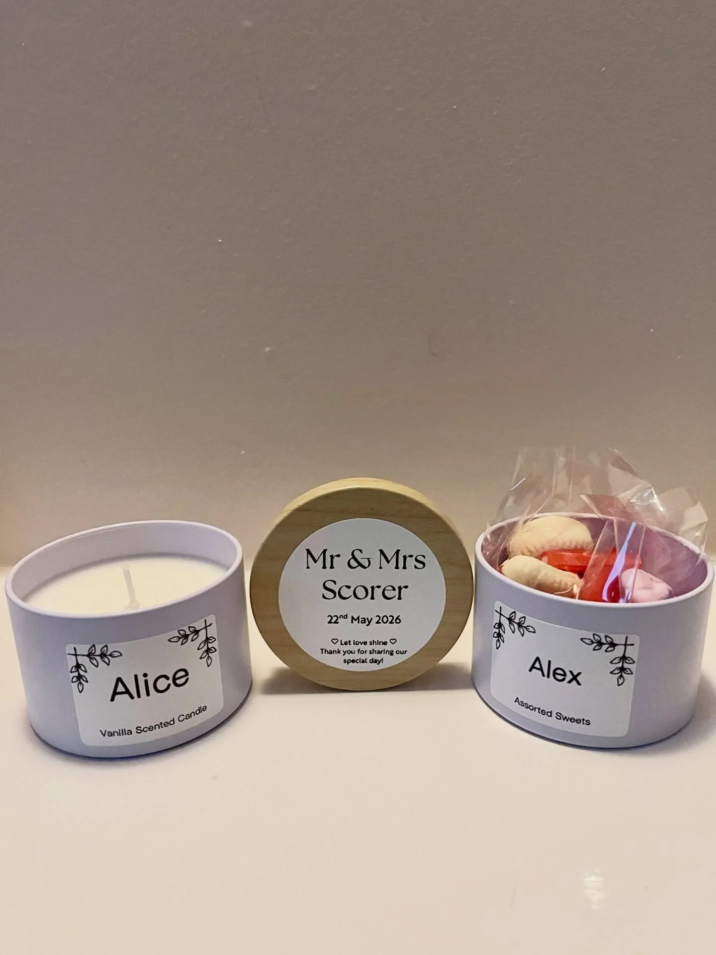We had the pleasure of providing A &amp; A our Candle and Sweets Cards for their wedding on Friday 22nd May at @wivenhoehouse @whhweddings 

We hope you had a best day and wishing you both all the very best 🤍