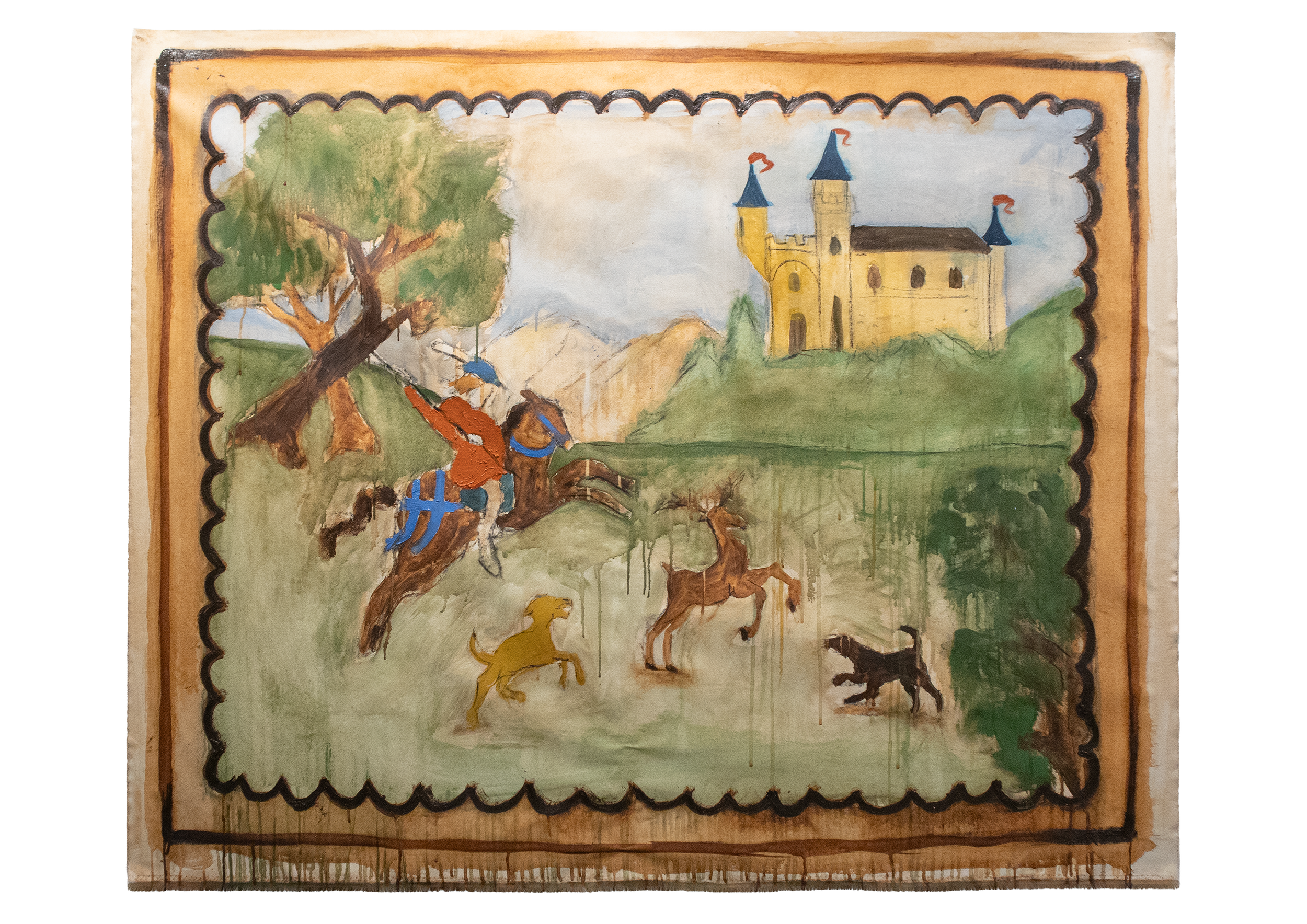 Caçada II, óleo e carvão s/tela, 131 cm x 107 cm