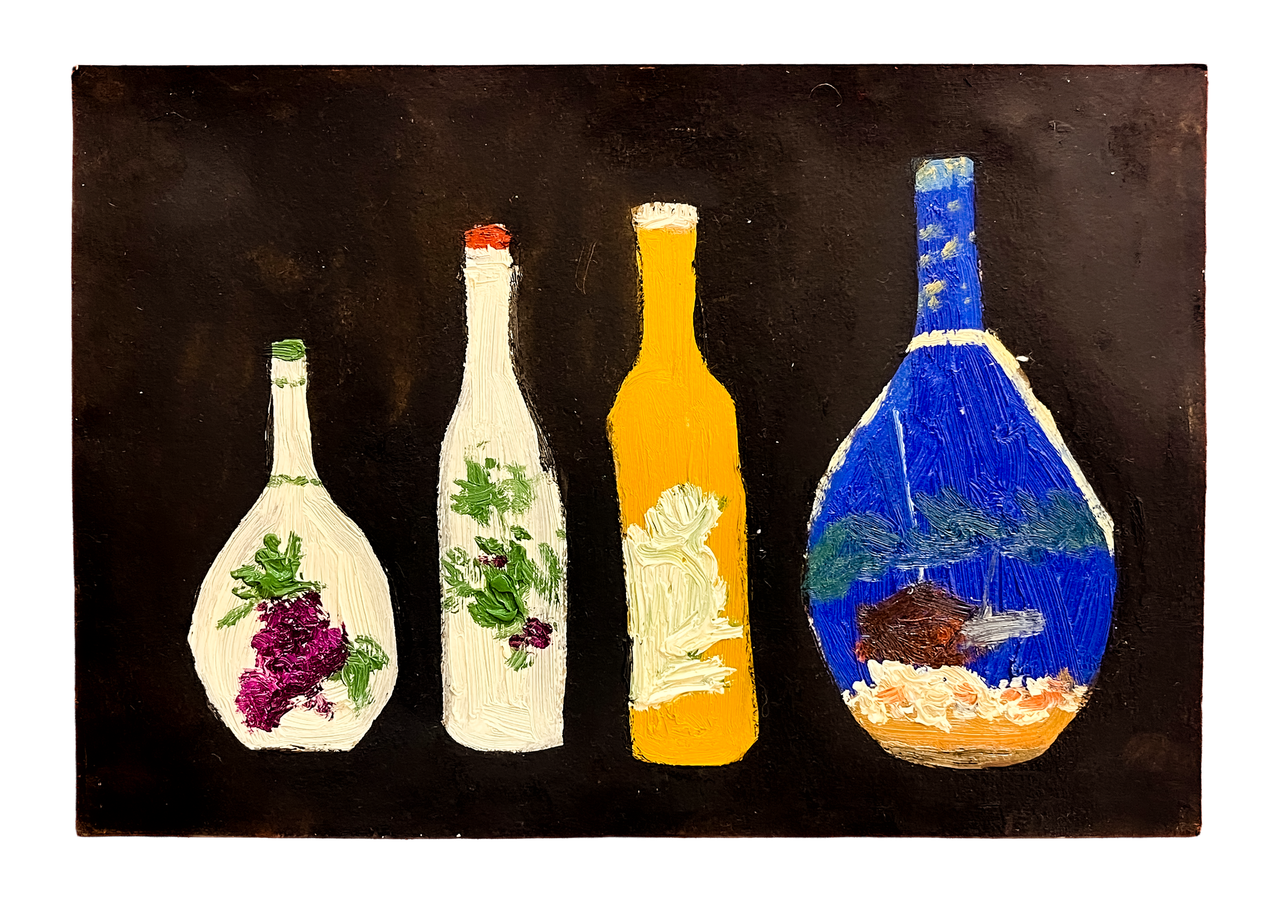 Garrafas, óleo s/papel, 30 cm x 21 cm