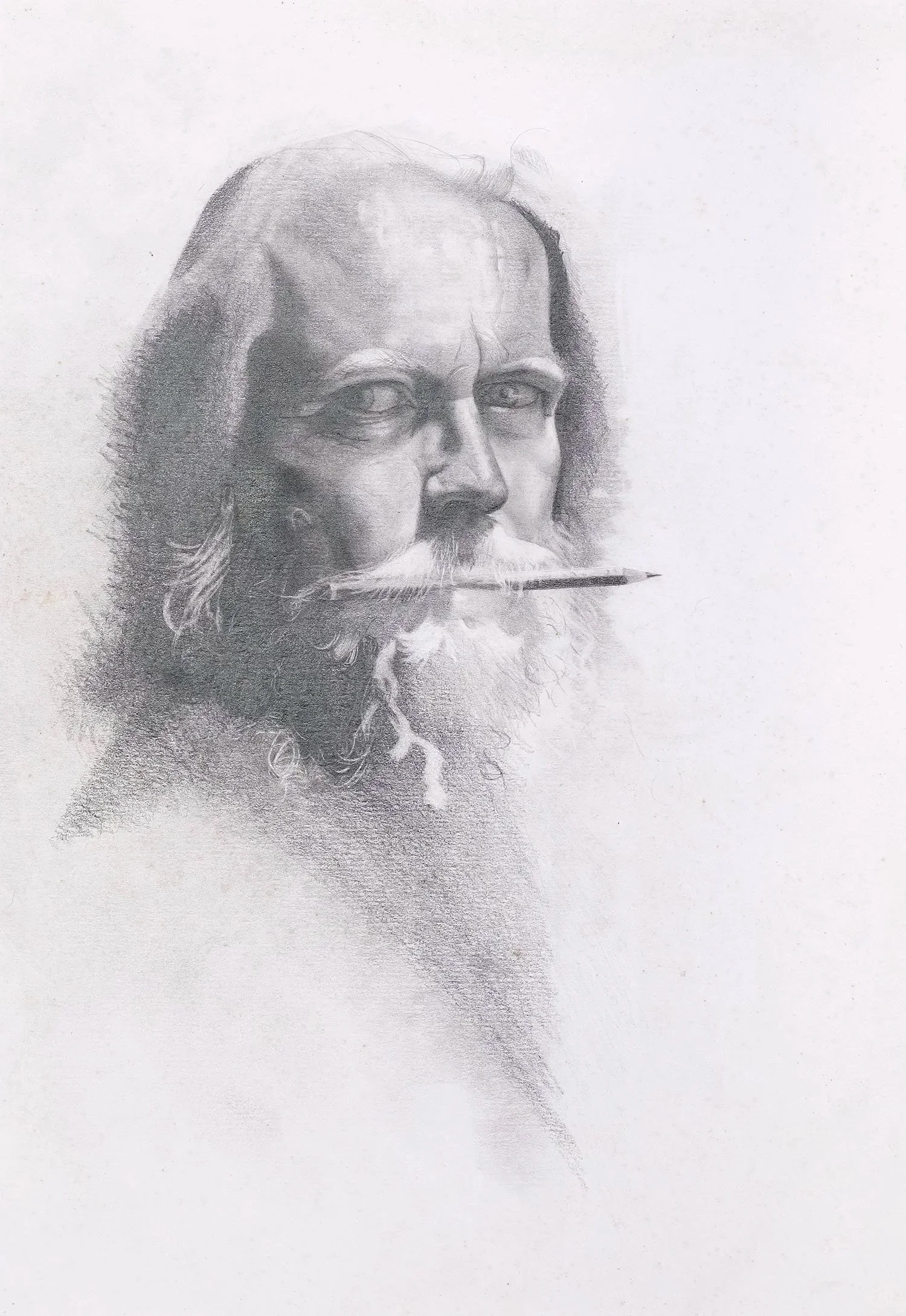 Self portrait with pencil-pencil on paper A4