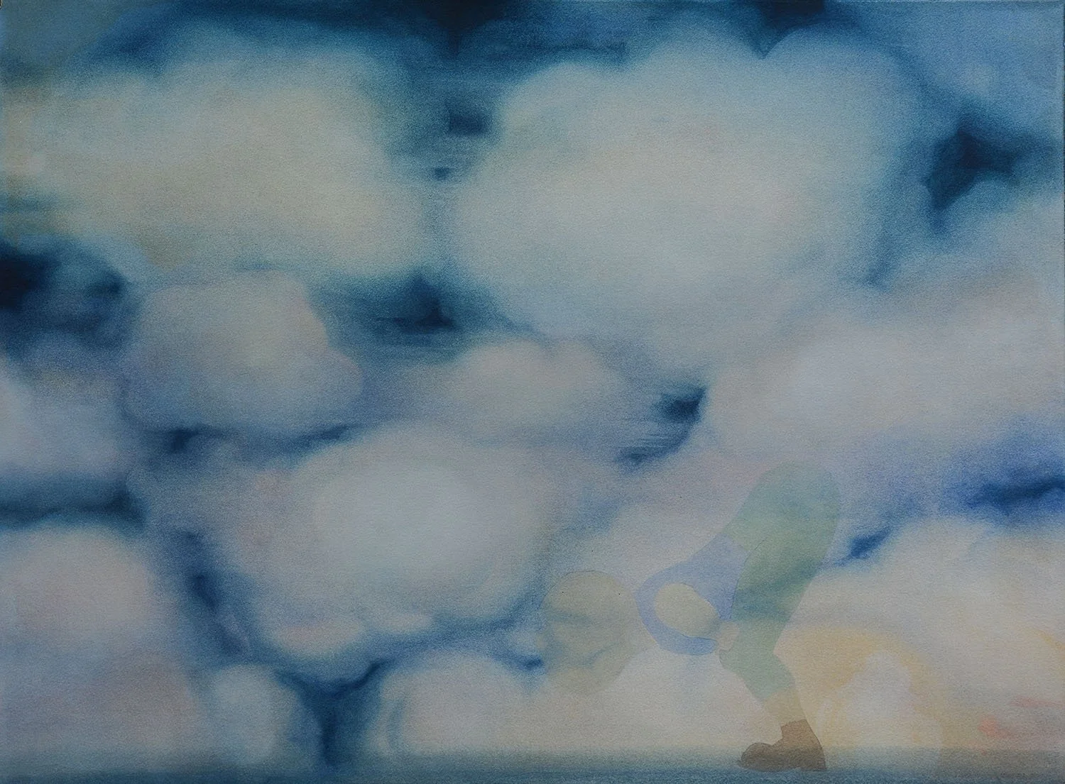 Cloudscape Blue-acylic on paper-5047-58x42 cm