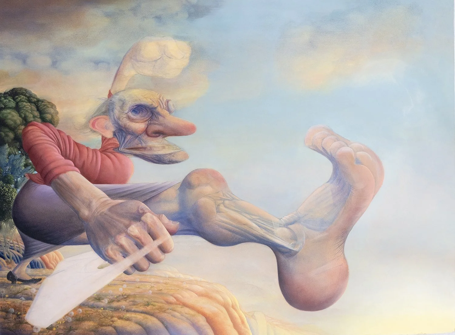 Granny takes a trip-acrylic on paper-76x57-cm.jpg