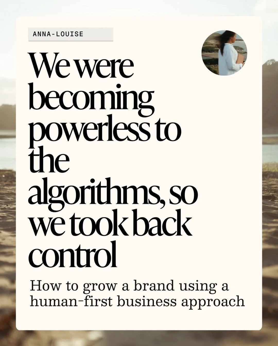 We can&rsquo;t let algorithms strip away our voice, our passion, our enthusiasm. When we are intentional, we build a businesses we are proud to stay in. 

Comment &lsquo;Read&rsquo; for the full article.