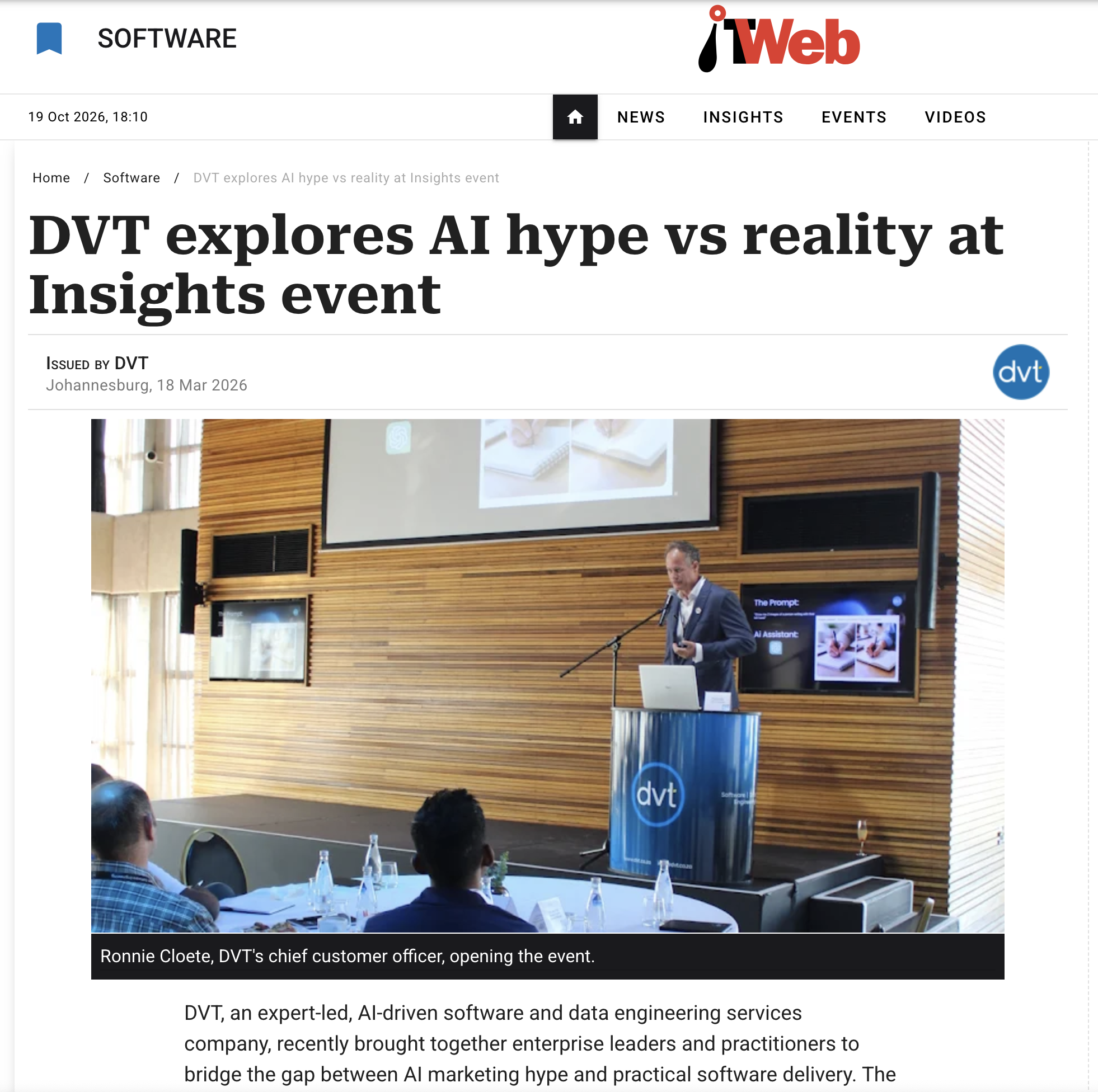 Highlights from DVT's in person Insights event - bridging the gap between AI marketing hype and practical software delivery. 