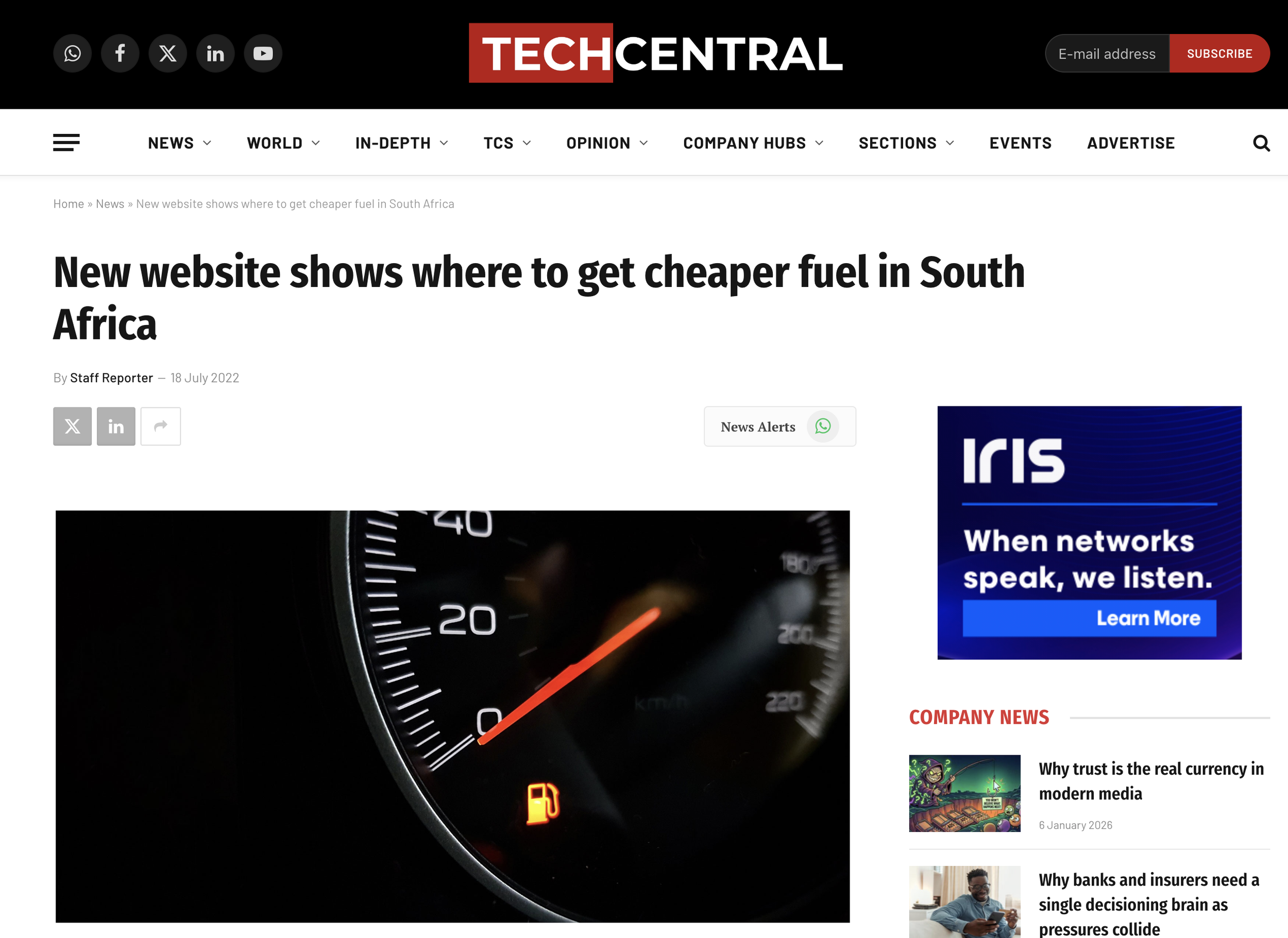 The website, PetrolPrices.co.za, shows where the best deals on diesel are to be had. Developed by Ilan Meltz, a programmer at software house DVT.