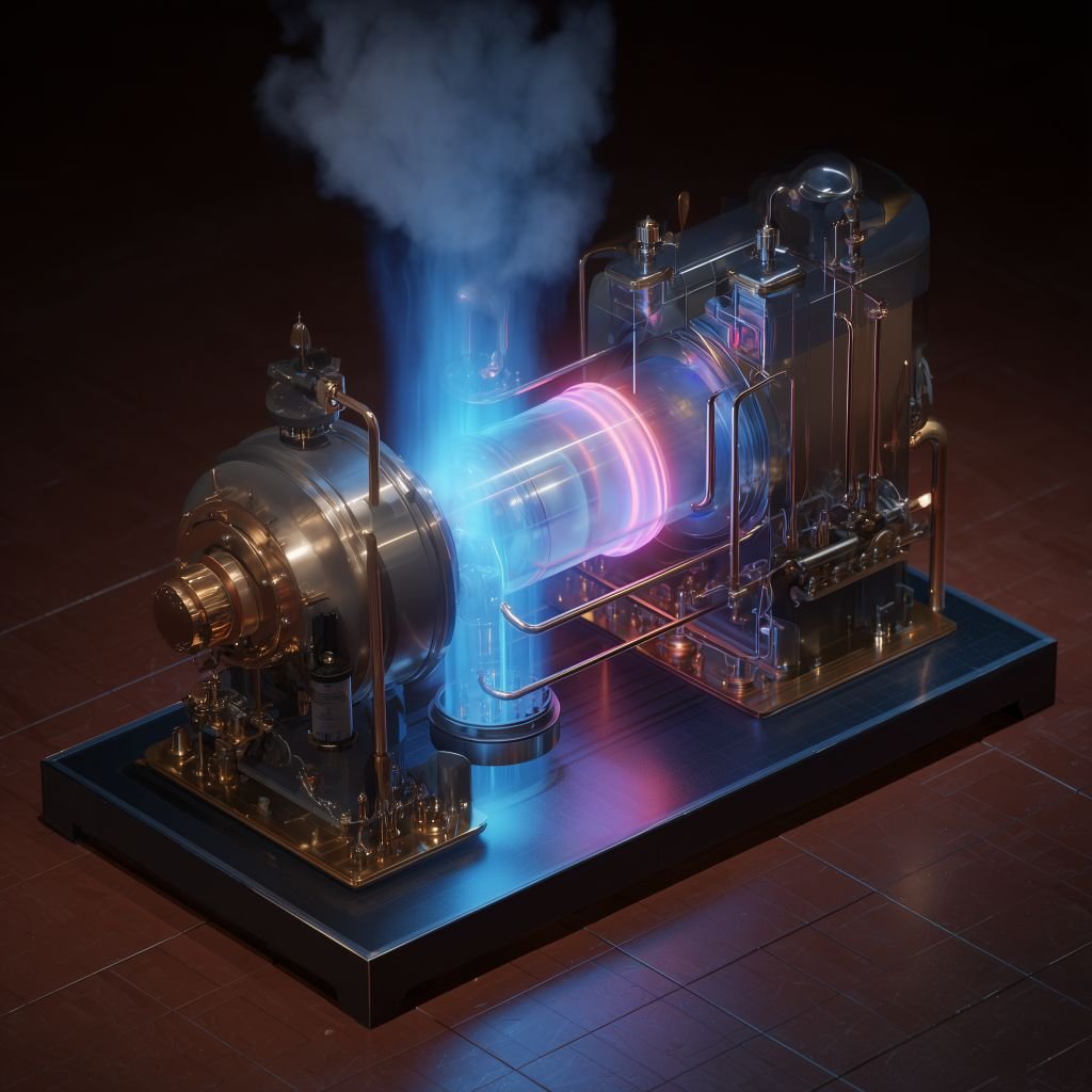 Eine Dampfmaschine startet Kernfusion