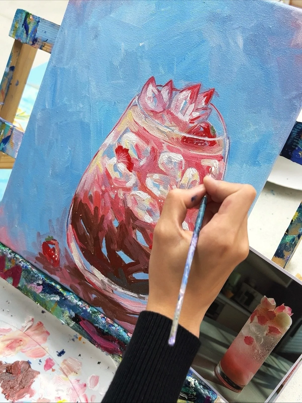 Look at these delicious colours 👀🍹

My favourite drink is peach soda, what&rsquo;s yours? 🍑🎨

#cherrytreeartstudio #cherrybrookartclass #acrylicpainting #artclassaustralia #creativekids #artstudio #paintingcollection #studentartwork #artinprogres