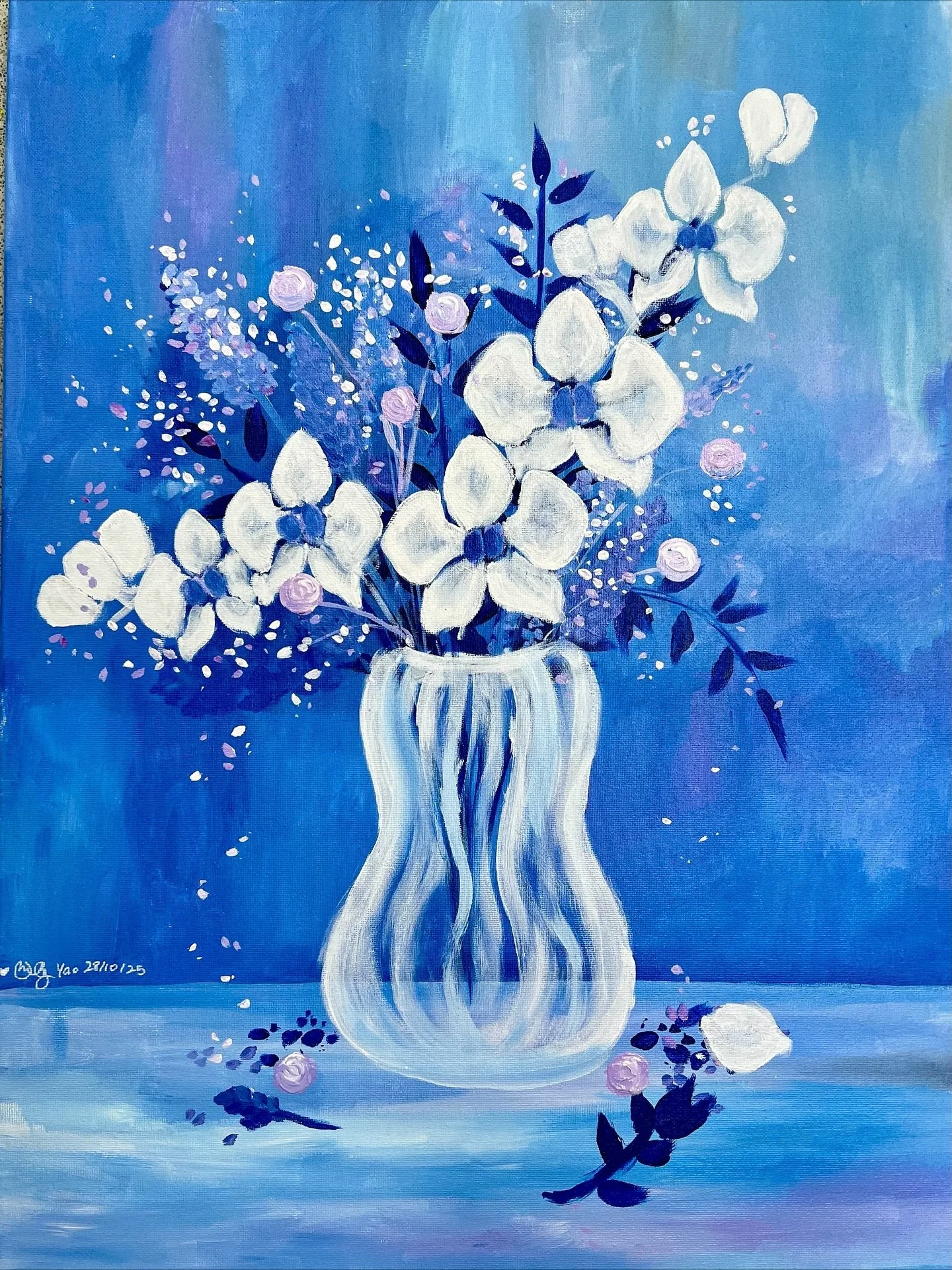 The final round of orchid artworks which went home early this term. Which is your favourite? 💙💛🤍🩶

 #studentshowcase #cherrybrook #artclassesforkids #cherrytreeartstudio #studentart #acrylicpainting #studentartwork #studentpainting #acrylicpainti