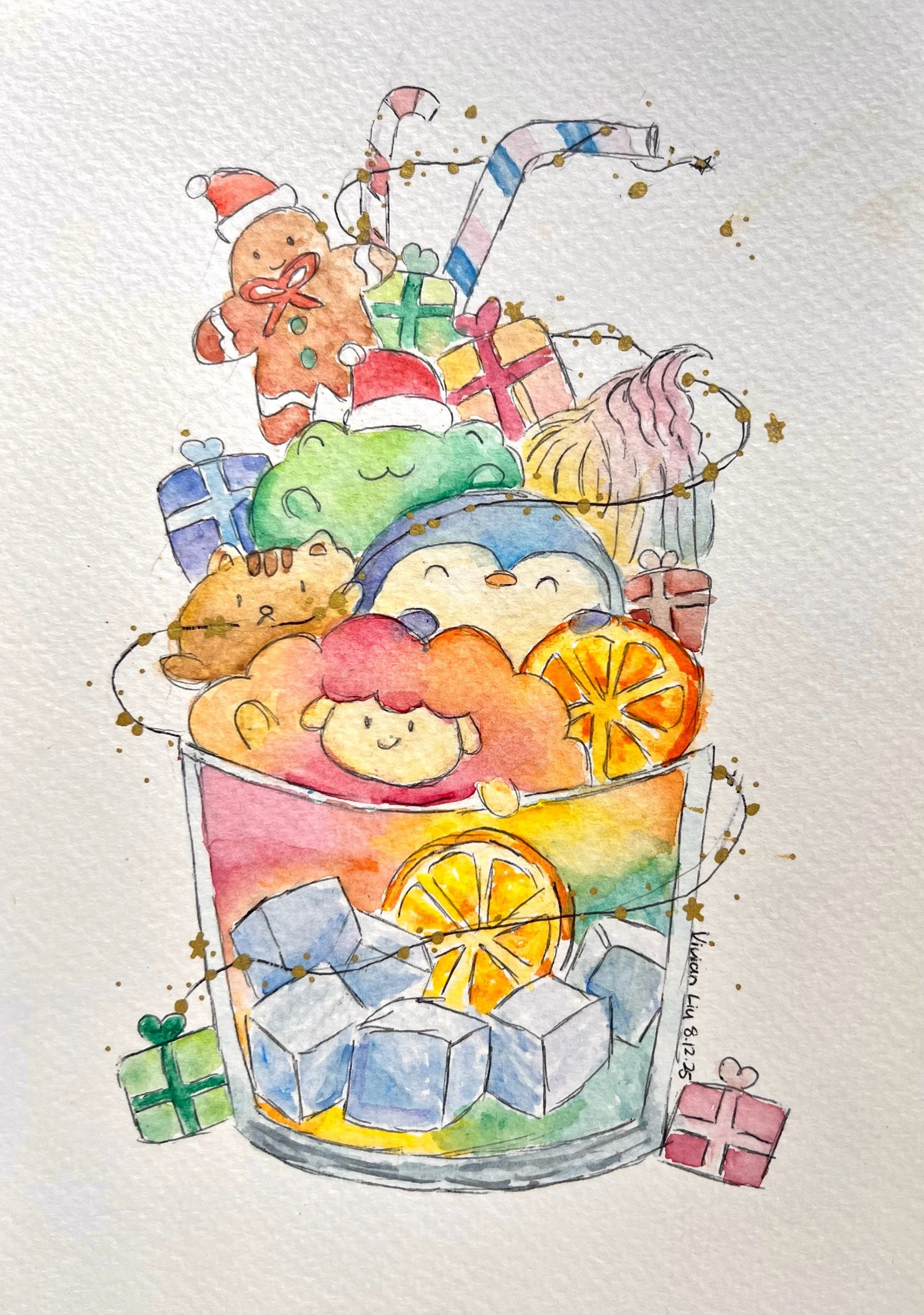 Cherry tree art studio tutor cherrybrook primary student christmas stack watercolour design4.JPG