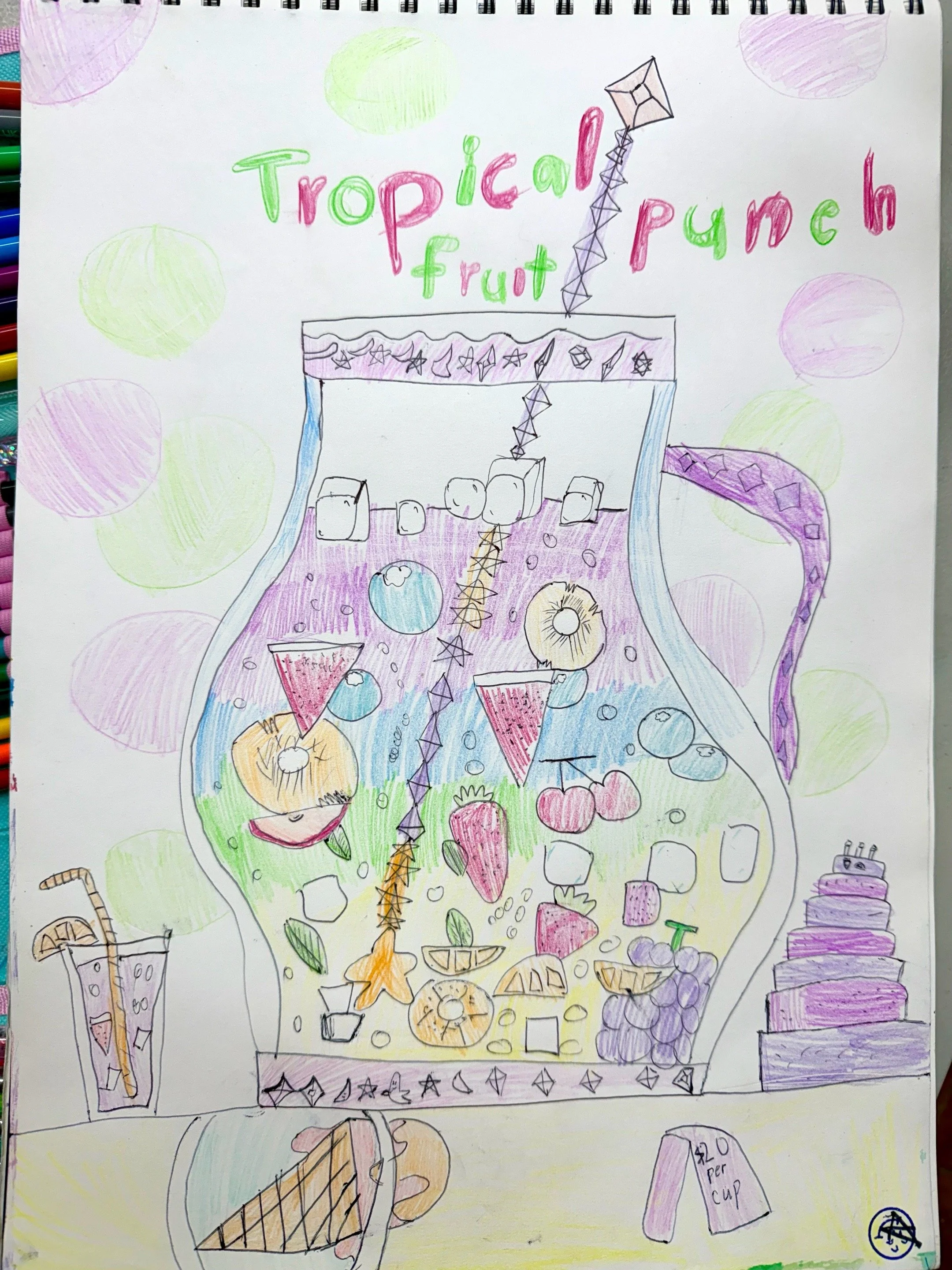 Cherry Tree Art Studio Cherrybrook k-2 fruit punch drawing2.JPG