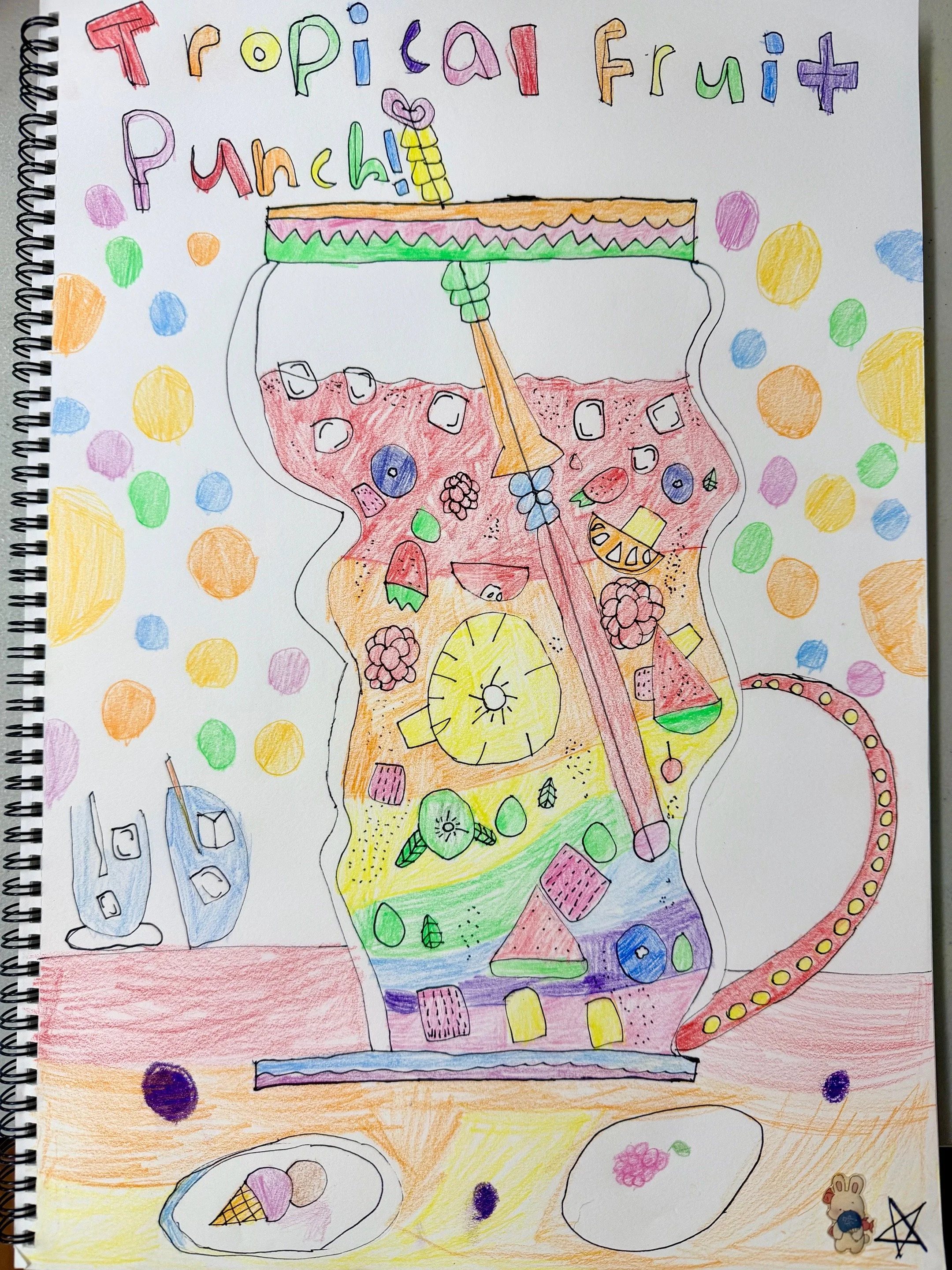 Cherry Tree Art Studio Cherrybrook k-2 fruit punch drawing.JPG