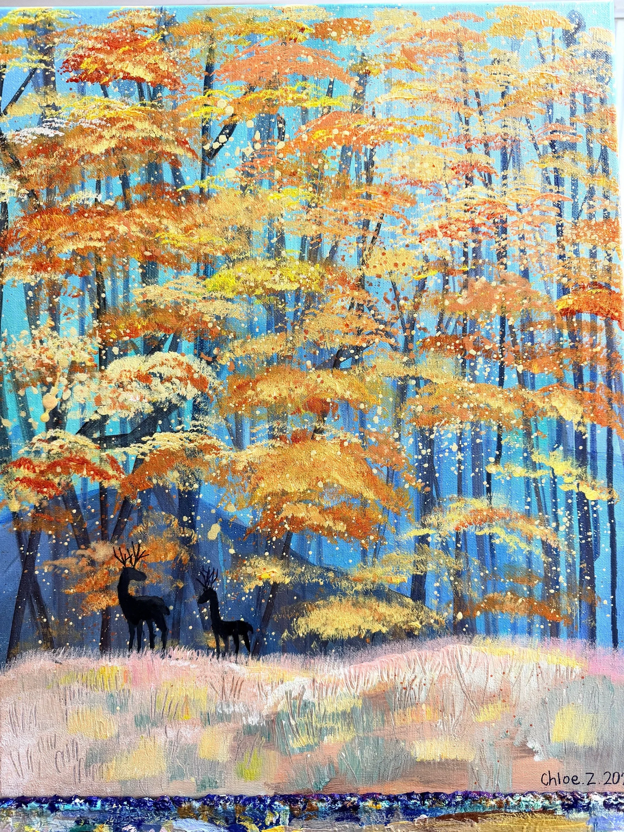 Cherry Tree Art Studio Cherrybrook Into the woods acrylic painting2.JPG