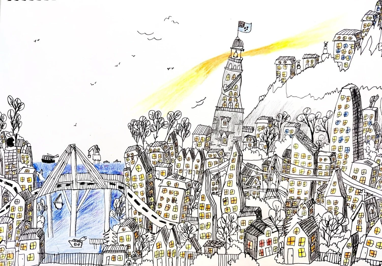 🌊🏘️Exploring creative 3D buildings and urban landscape through pen illustration ✨
Unique scenes by year 3-4 students

#cherrytreeartstudio #studentart #kidsart #cityscapeart #cherrybrook