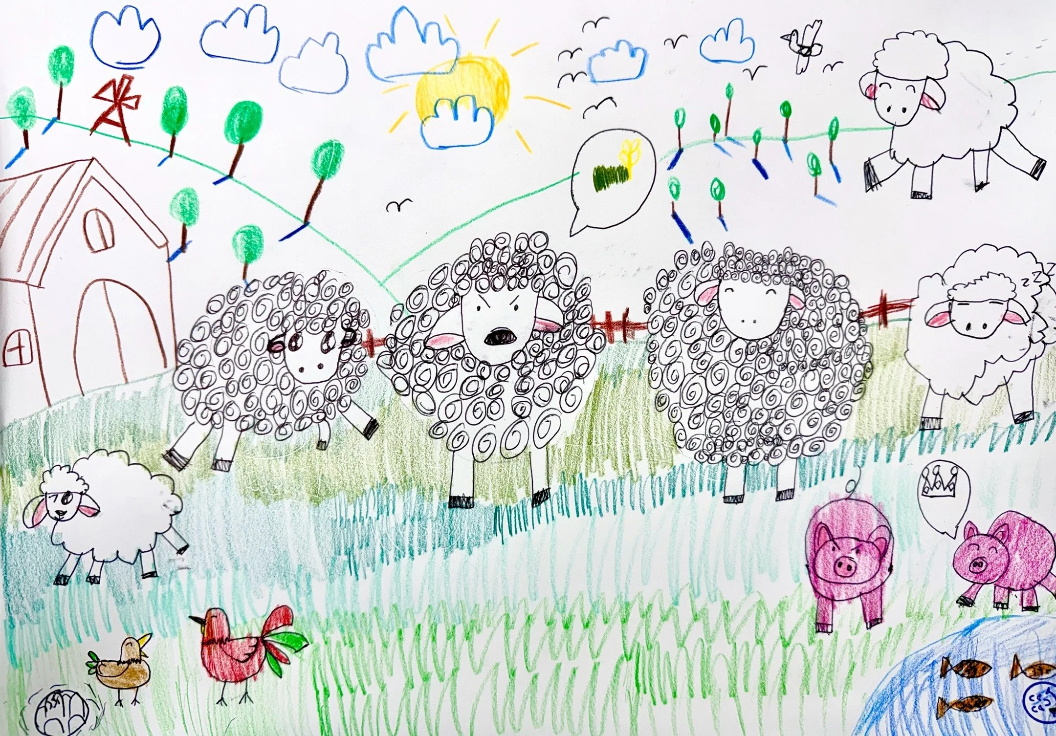 Tutor HSC Cherry Tree Art Studio Cherrybrook Kids Art Class k-2 Sheep illustration1.JPG