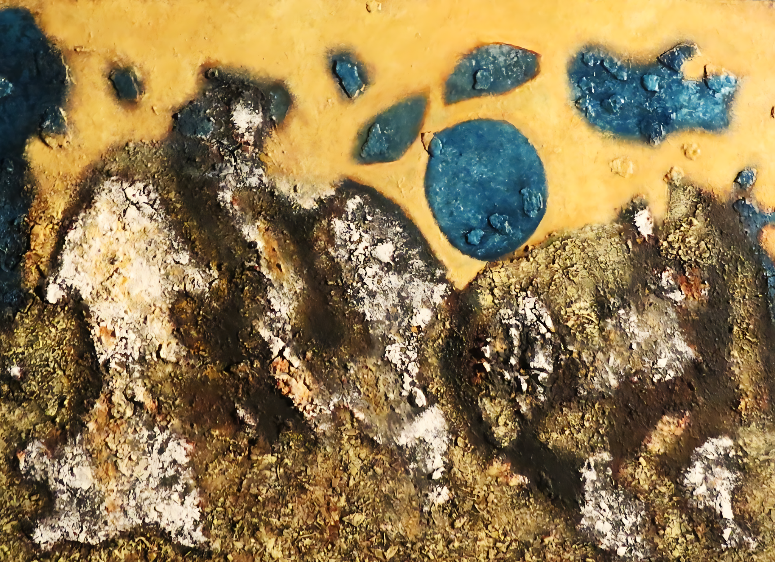 Fred Lutz, "Matière à peindre-matière à rêver”, 2025. Rust, pigments and acrylic on canvas.