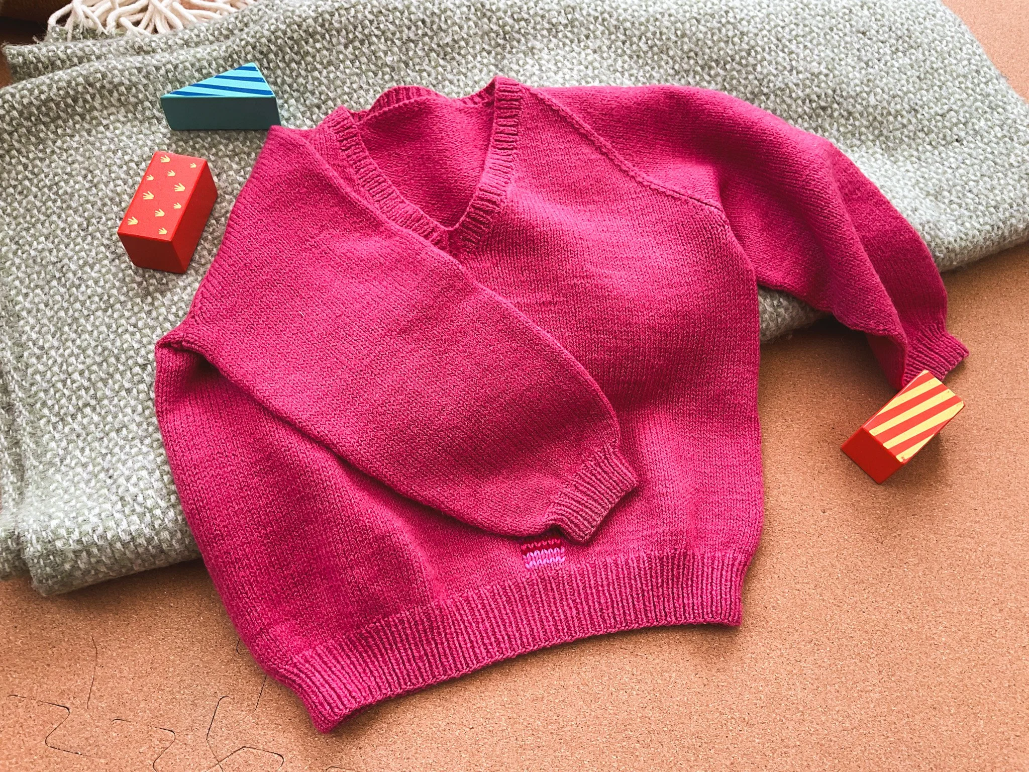 Mended Pink V-Neck Jumper