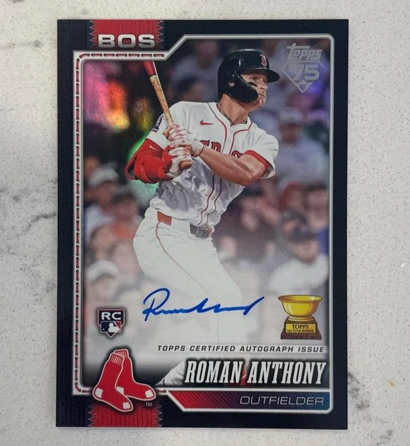 The last 2 Topps Jumbo boxes held unreal hits!!
Roman Anthony Auto /10 !!!
Ken Griffey Jr. Auto /25 !!!