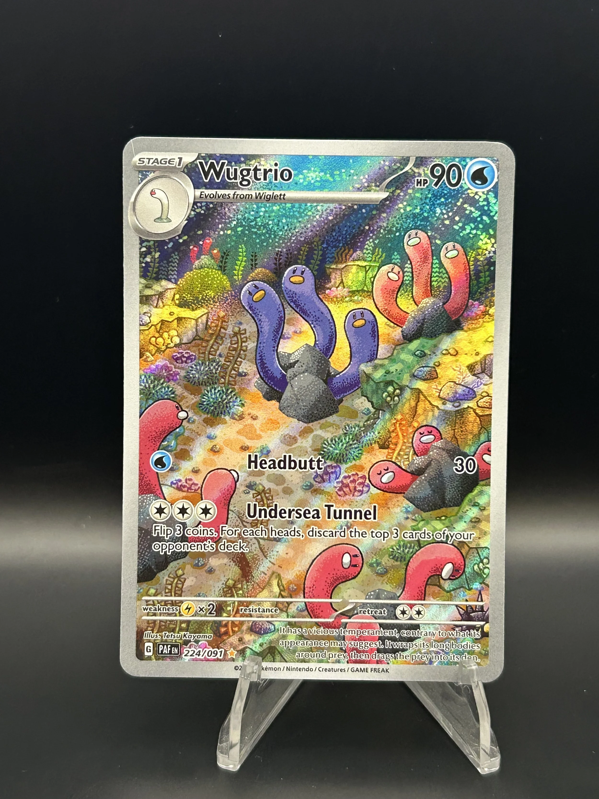 Wugtrio 224/091 Illustration Rare Paldean Fates NM-LP