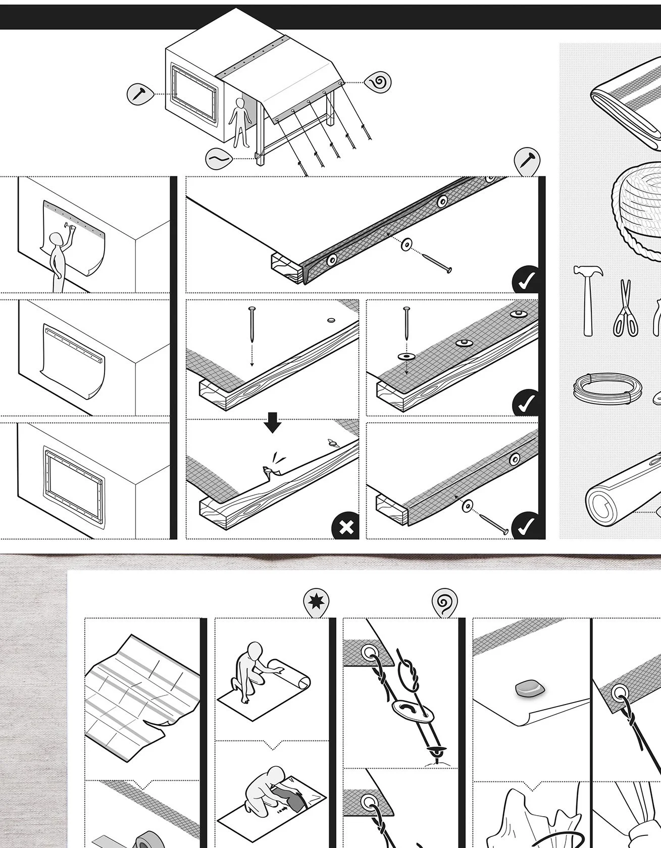 Emergency shelter kit instructions