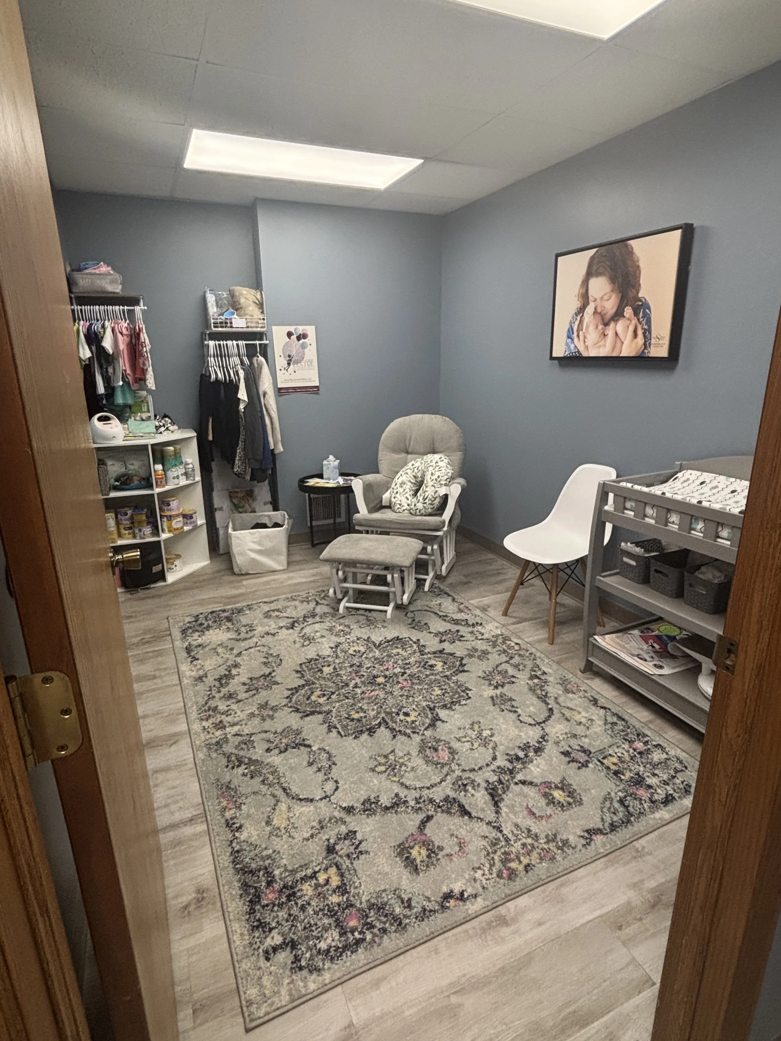 Our mothers’ room, where you can feed and change your baby.