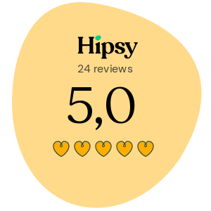 Hipsy review button that shows rating after reviews