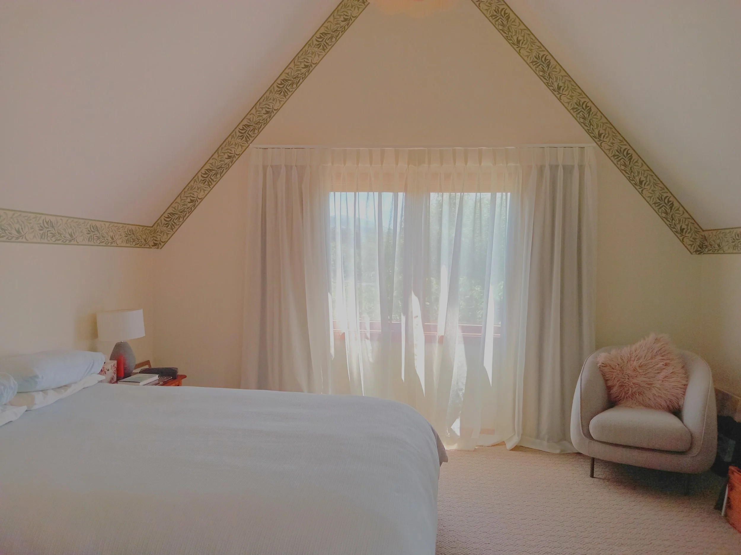 James Dunlop "Distill" (Color is Pearl) Dutch Pleated with a seperate lining "Quantum FR" (Color is Oyster) on a Rufflette Senator Double Track