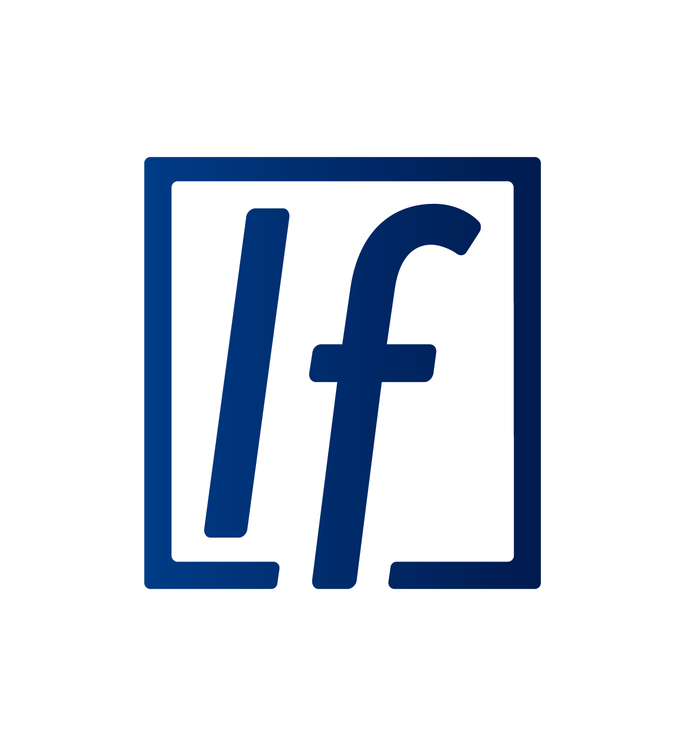 Symbol für Facebook, ein blauer Rahmen mit einem weißen kleinen 'f' in der Mitte.