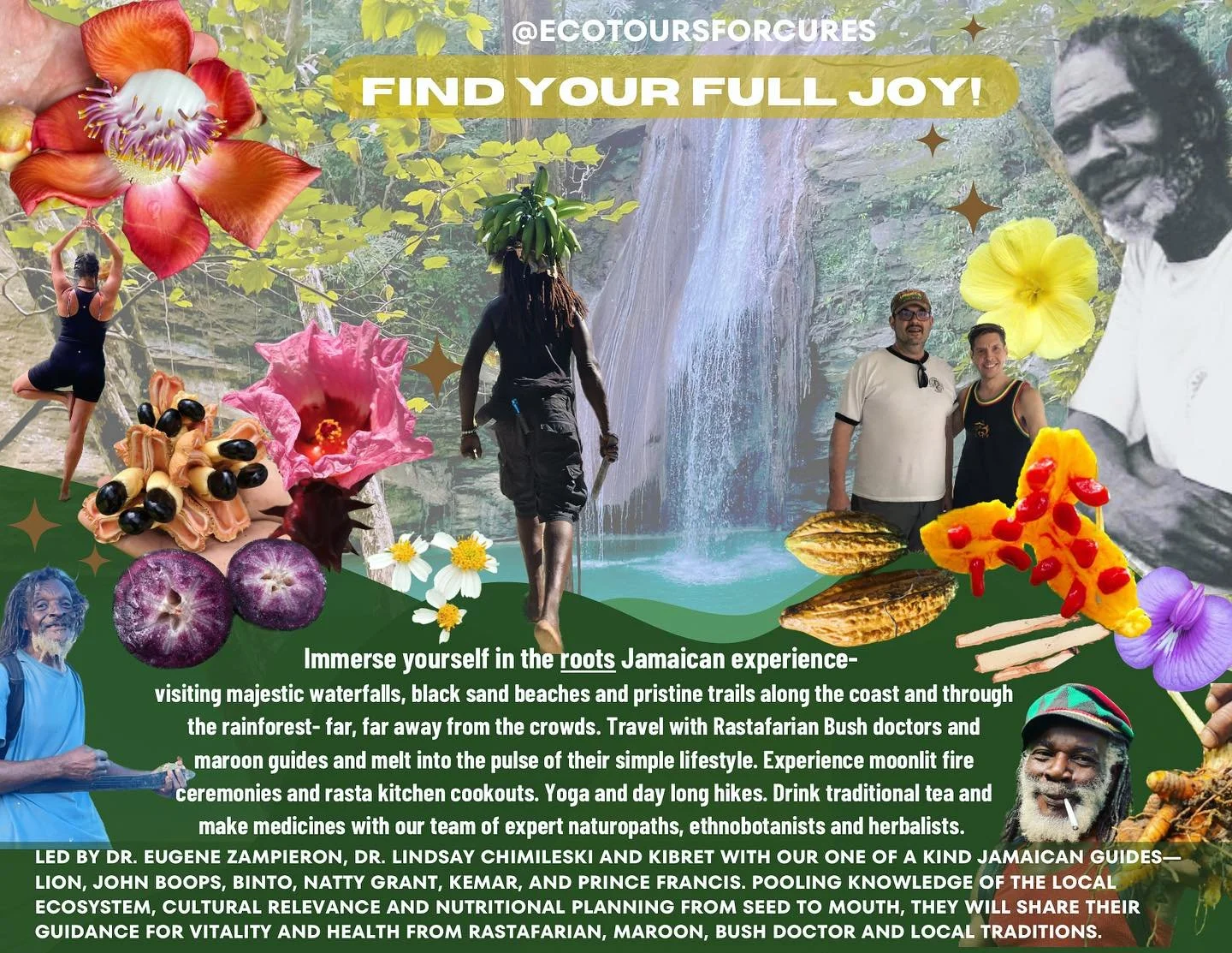 March 2024 🌿✨ FIND YOUR FULL JOY & get to know the plant medicines where they thrive. 
Join us March 2024! 
Details at ecotoursforcures.com
❤️💛💚🖤