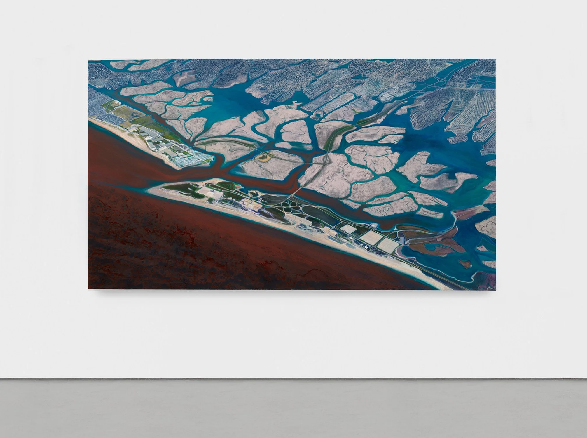 Red Tide on Robert's Pride, 2025, oil on canvas, 67 x 118 inches