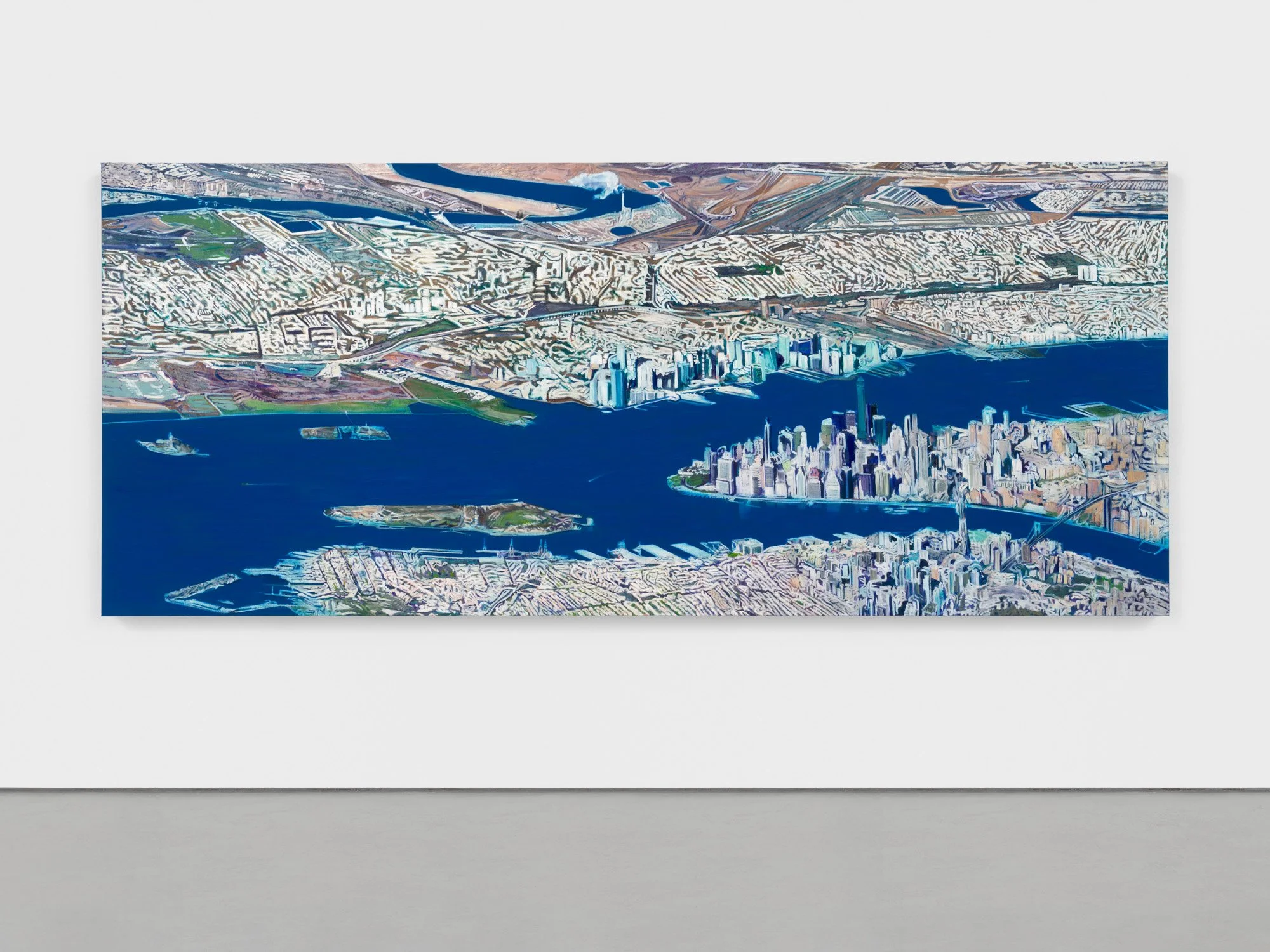 Crossing Currents, 2025, oil on canvas, 67 x 157 1/2 inches