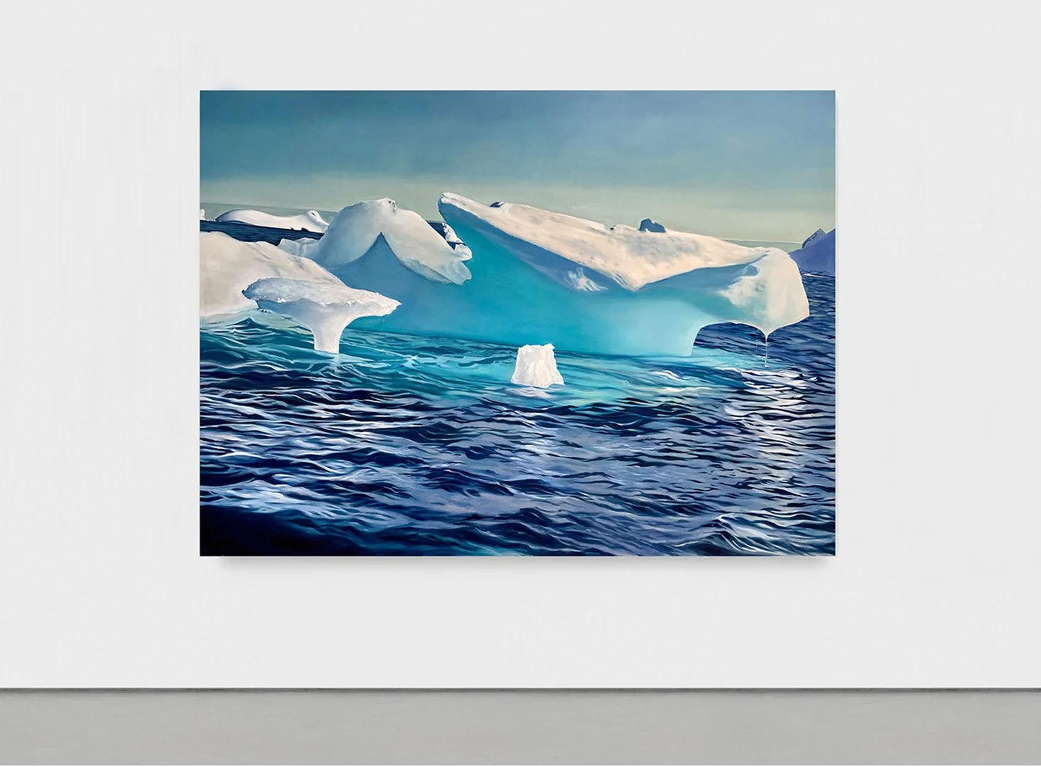 Approaching Kiatassuaq Island, 2025, oil on canvas, 75 x 102 inches