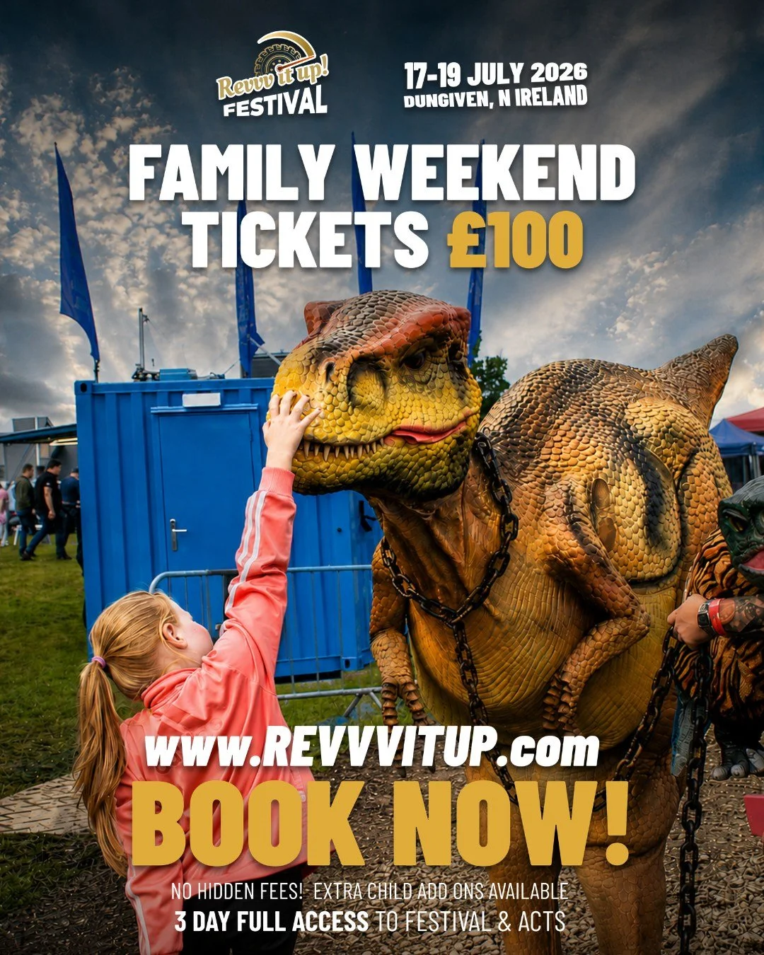 🦖 Dinosaurs, Monster Trucks, live music, tractor pulls and family entertainment.

Where else can you experience all of that in one weekend?

Join us in Dungiven for three days packed with excitement for all ages.

👨&zwj;👩&zwj;👧&zwj;👦 Family Week