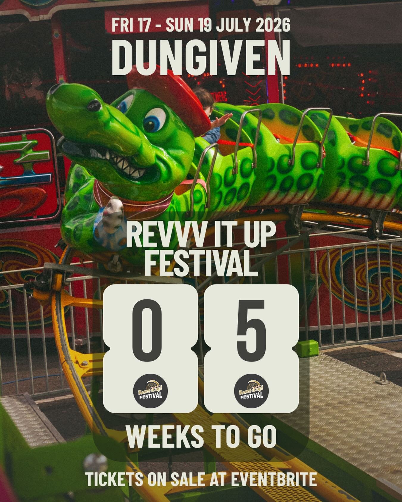 5 WEEKS TO GO 🎢🔥

The countdown is flying by and we&rsquo;re now just 5 weeks away from Revvv It Up Festival 2026 in Dungiven.

From family rides and attractions to live country music, tractor pulling, monster truck experiences, lawnmower racing, c