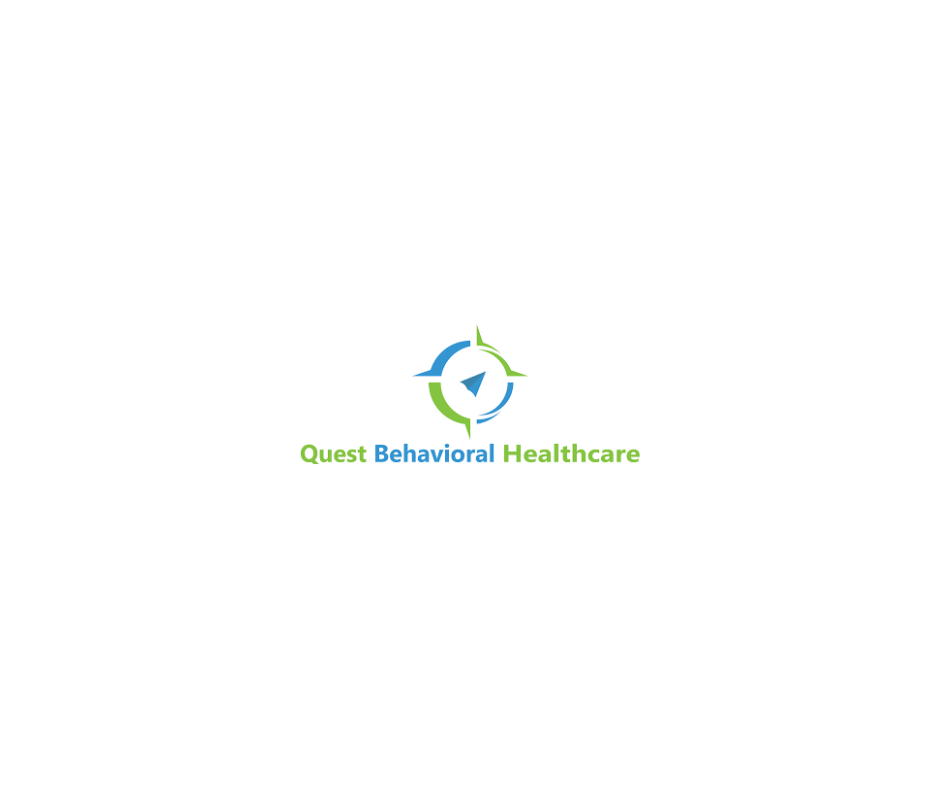 Logo for Quest Behavioral Healthcare, featuring a compass symbol with blue and green colors and the company name