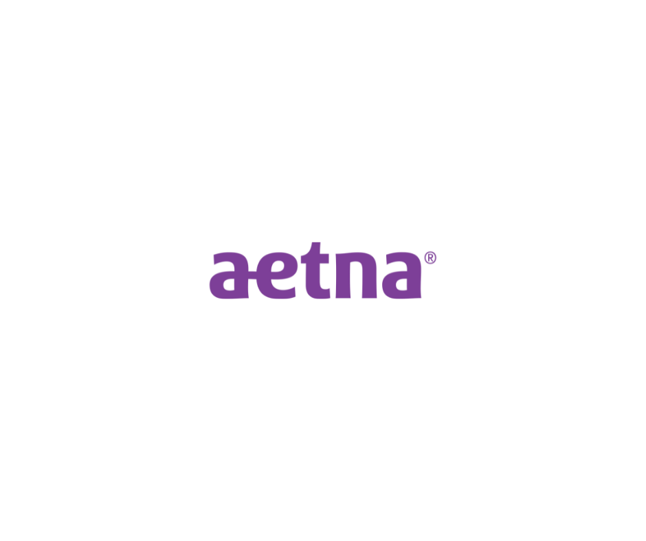 Black illustration of a puppy with the text "puppy care clinic" and a purple logo that reads "aetna".