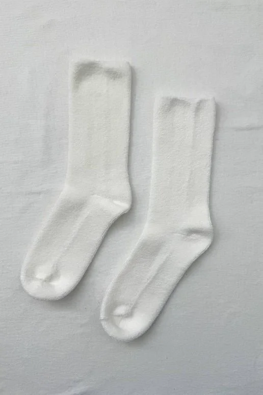 Le Bon Shoppe - Extended Cloud Socks: Classic White