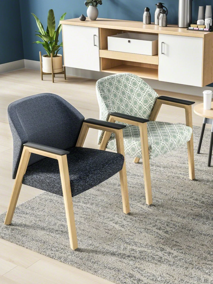 Durable, easy-to-clean chairs from Steelcase Health designed for healthcare settings like waiting rooms.