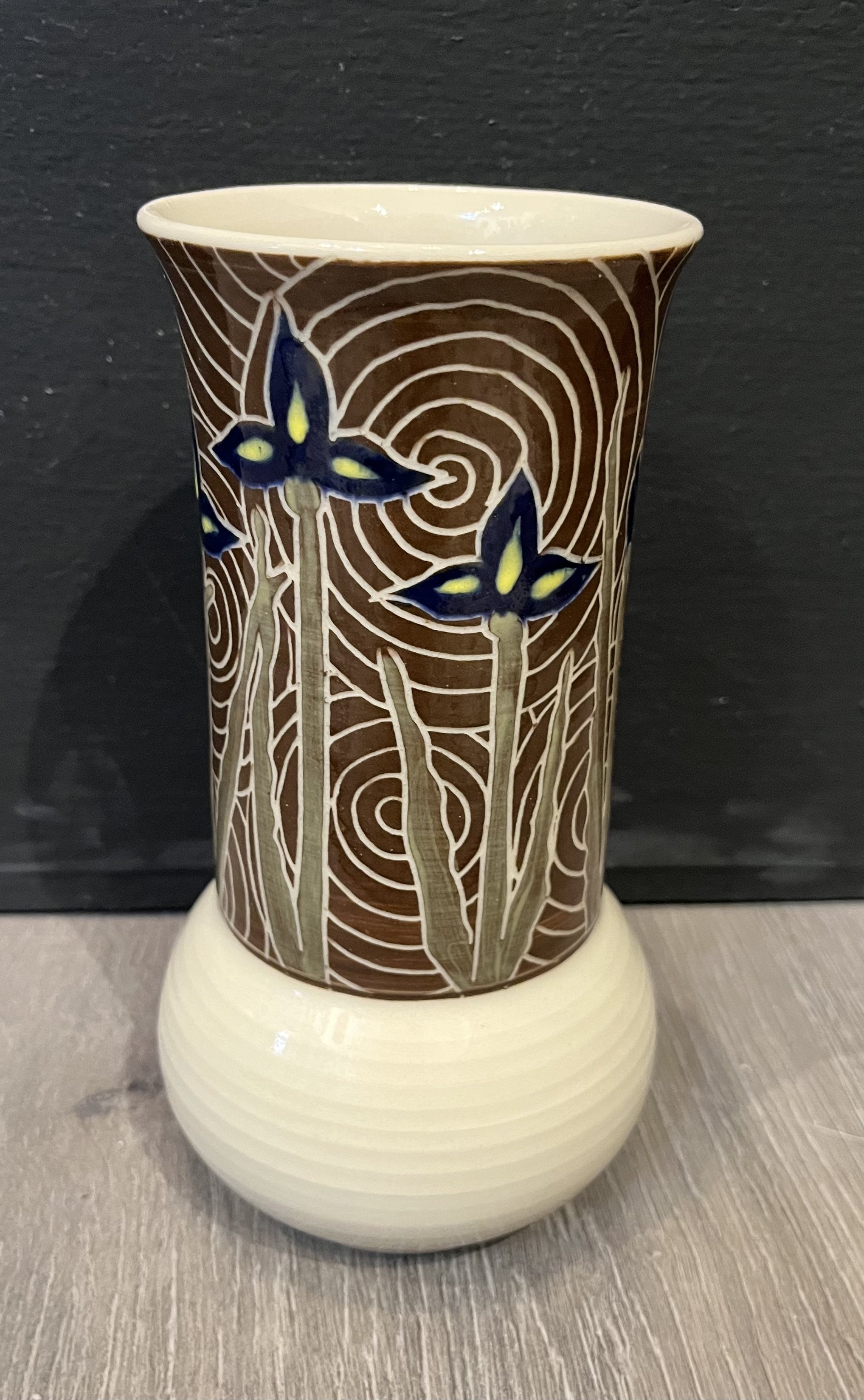 Iris Decorated Vase