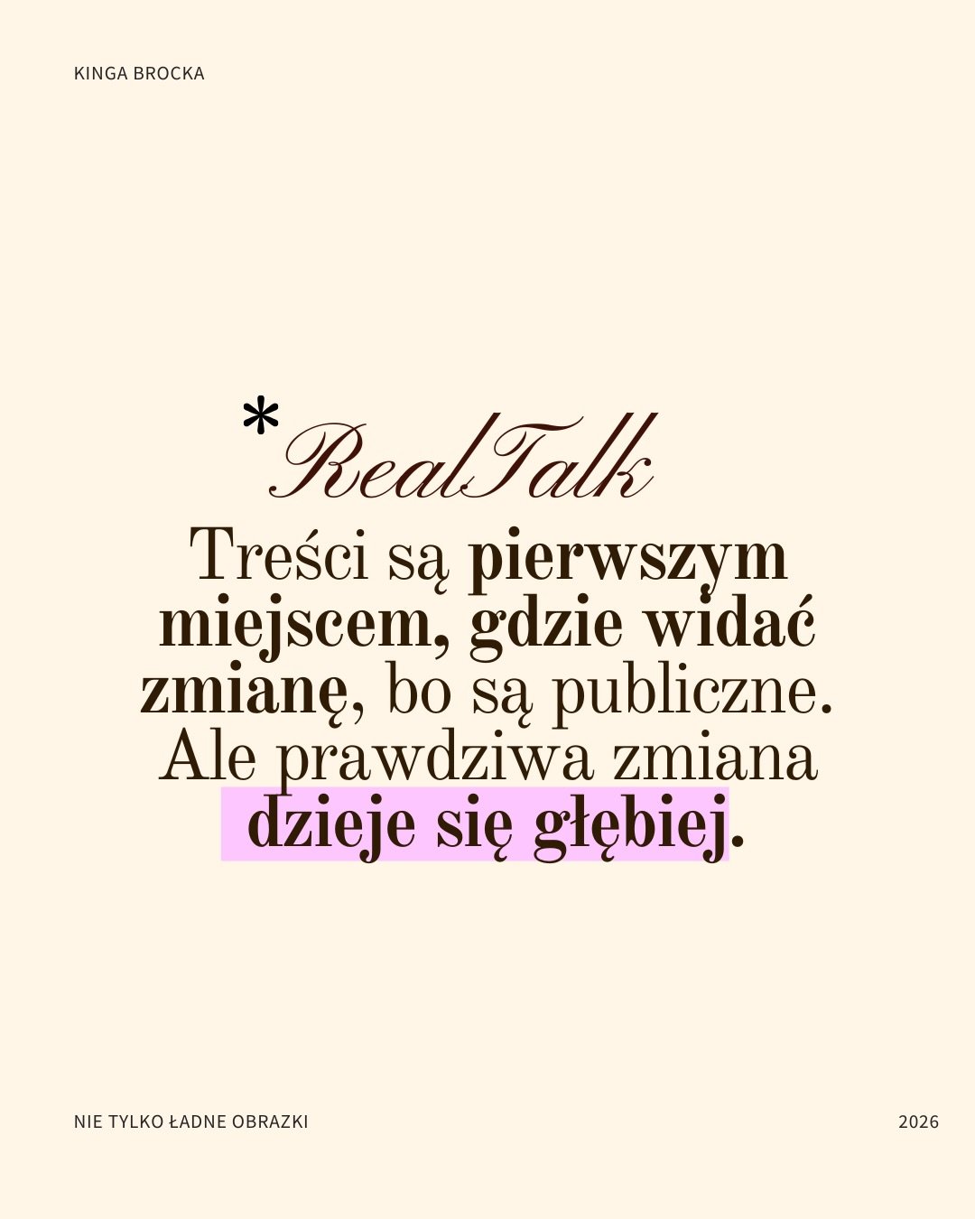 Najlepiej odnajdują się u mnie osoby, kt&oacute;re już coś przeszły, kt&oacute;re czują, że są w miejscu &bdquo;pomiędzy&rdquo;. Mają za sobą naukę, kursy, doświadczenia, ale coś im nie gra. Czują, że robią dużo, a stoją w miejscu.

Ja nie przyszłam 