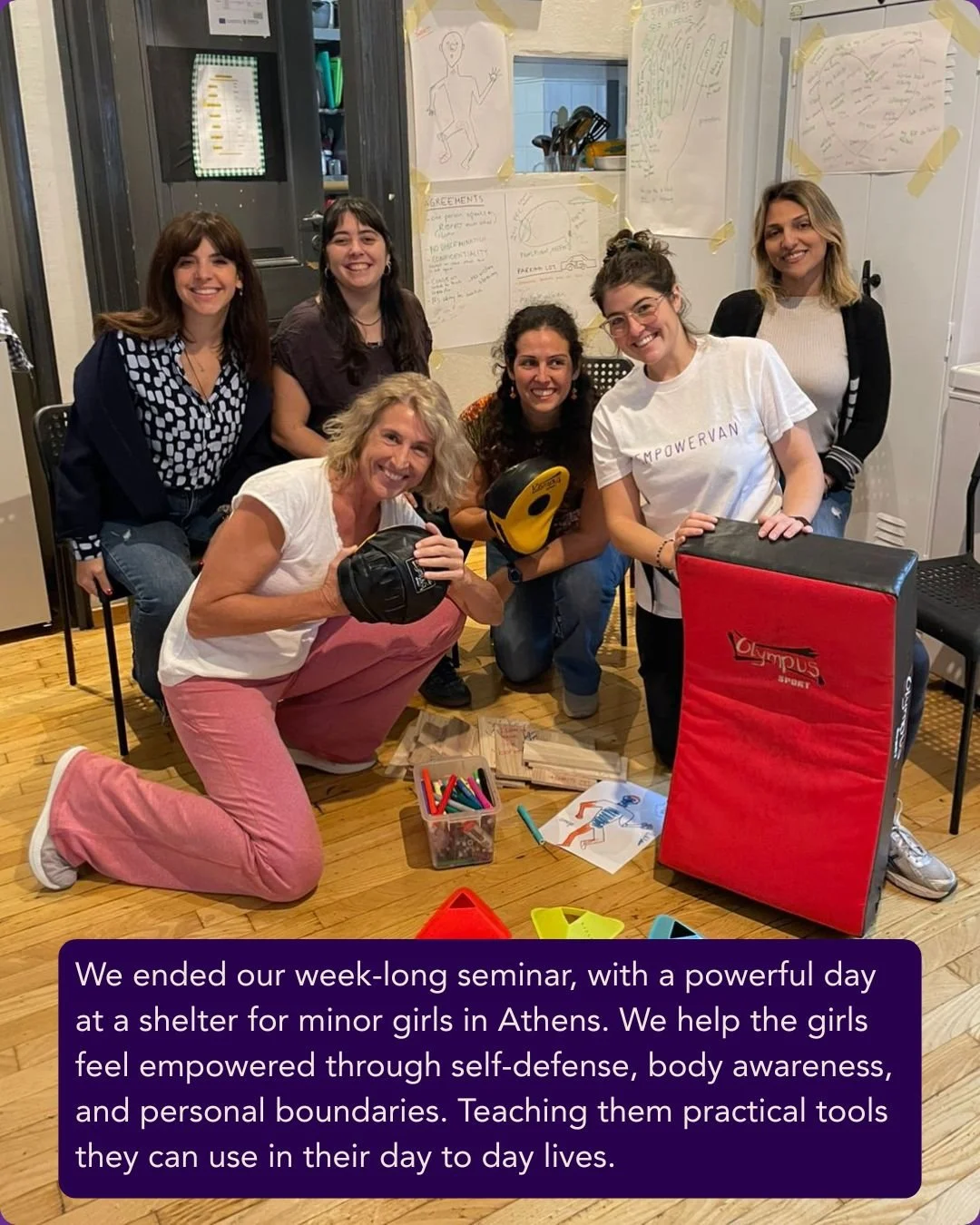 To celebrate the International Day of the Girl Child, we finished our week-long seminar at a minor girls shelter in Athens with our favorite special activity: breaking boards! 

We were thrilled to have Gelly Aroni and Rania join us from the ministry