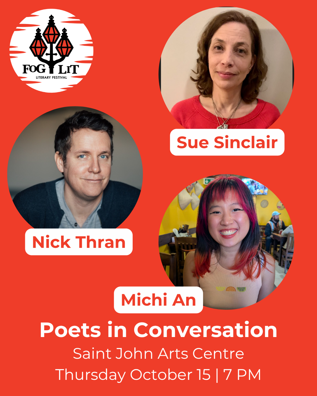 Poets in Conversation: Sue Sinclair, Nick Thran, Michi An