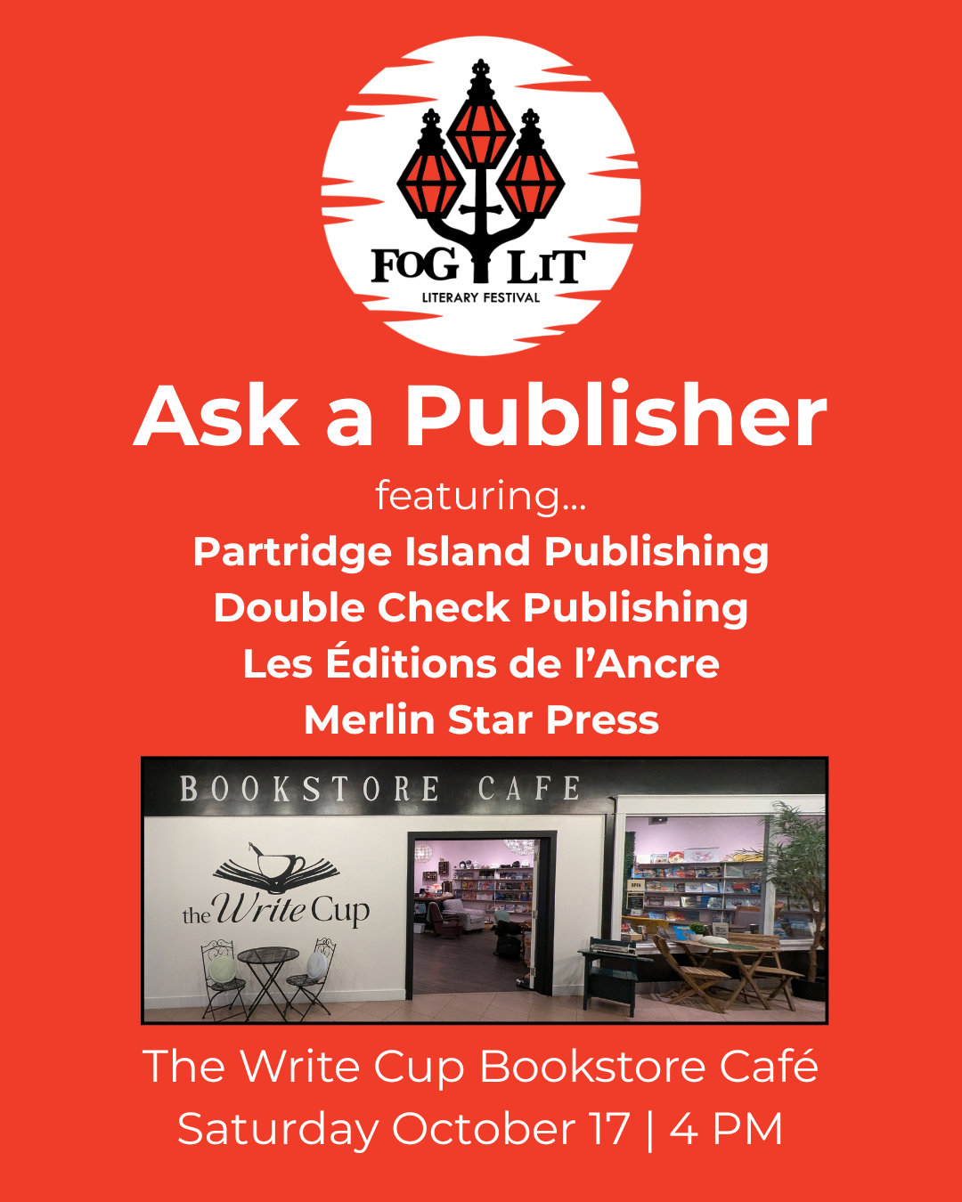 Ask a Publisher at Write Cup Bookstore Café