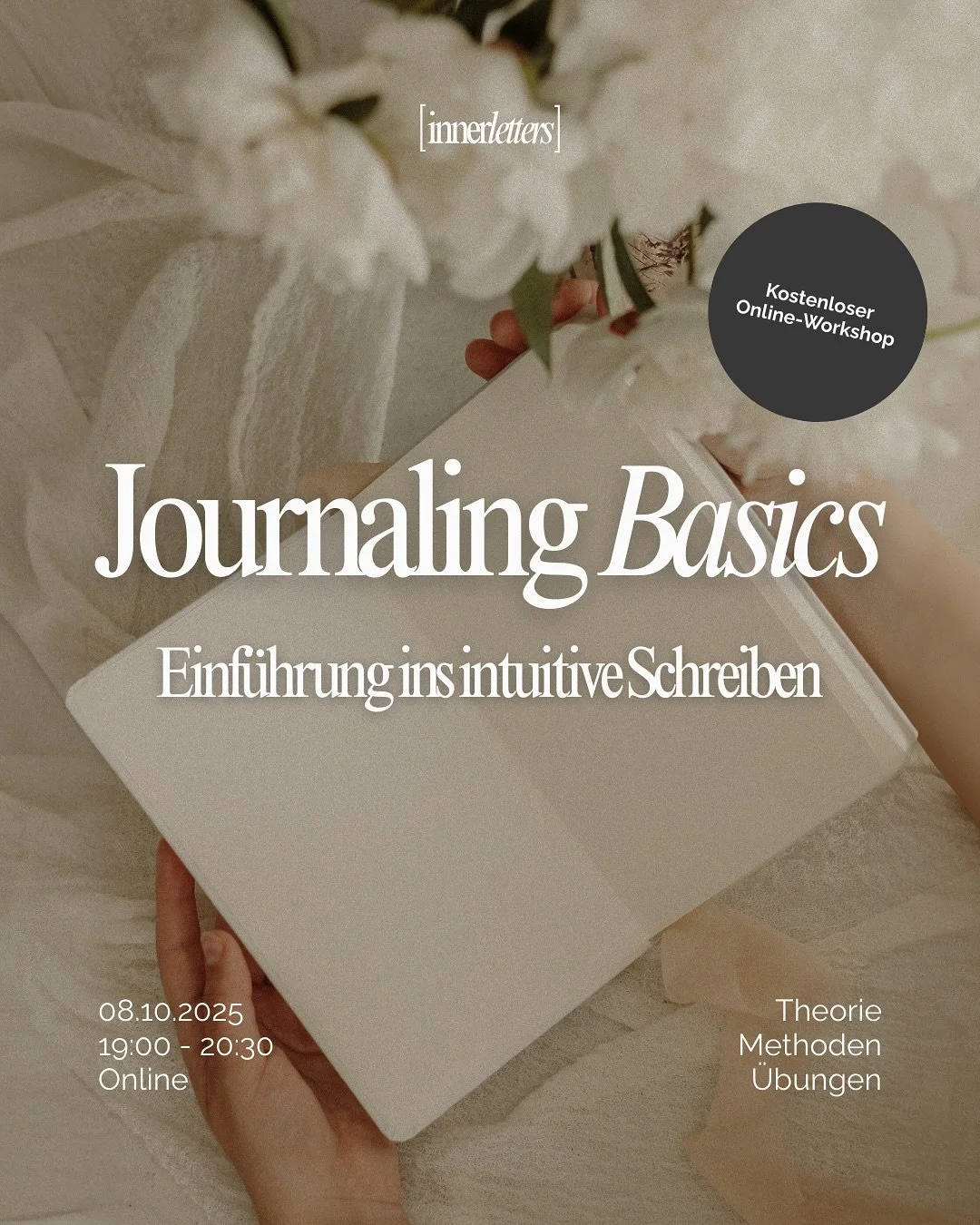 Ein kleines Geschenk an die wachsende Community hier 🩶

Am 08.10. biete ich einen kostenlosen Online-Workshop an, der sich vor allem an Journaling Newbies richtet (und nat&uuml;rlich alle, die einfach mehr dar&uuml;ber wissen wollen).

Ich werde h&a